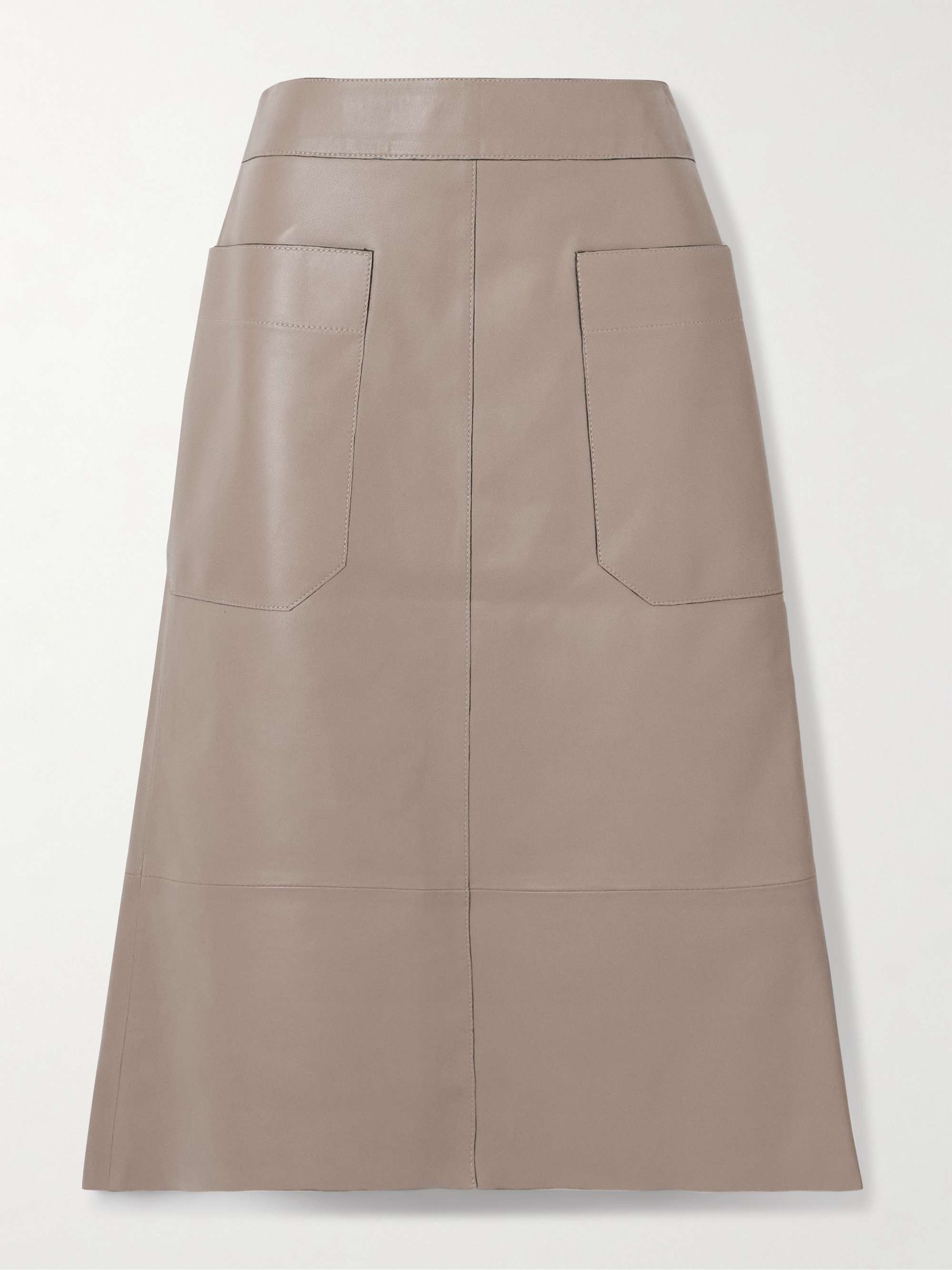 Bloomfield paneled leather midi skirt view