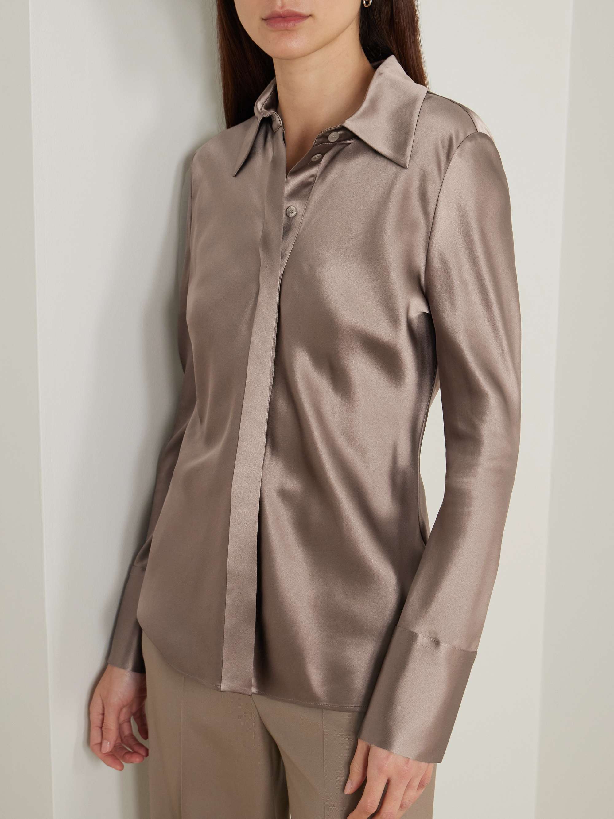 Brunel silk-satin shirt view