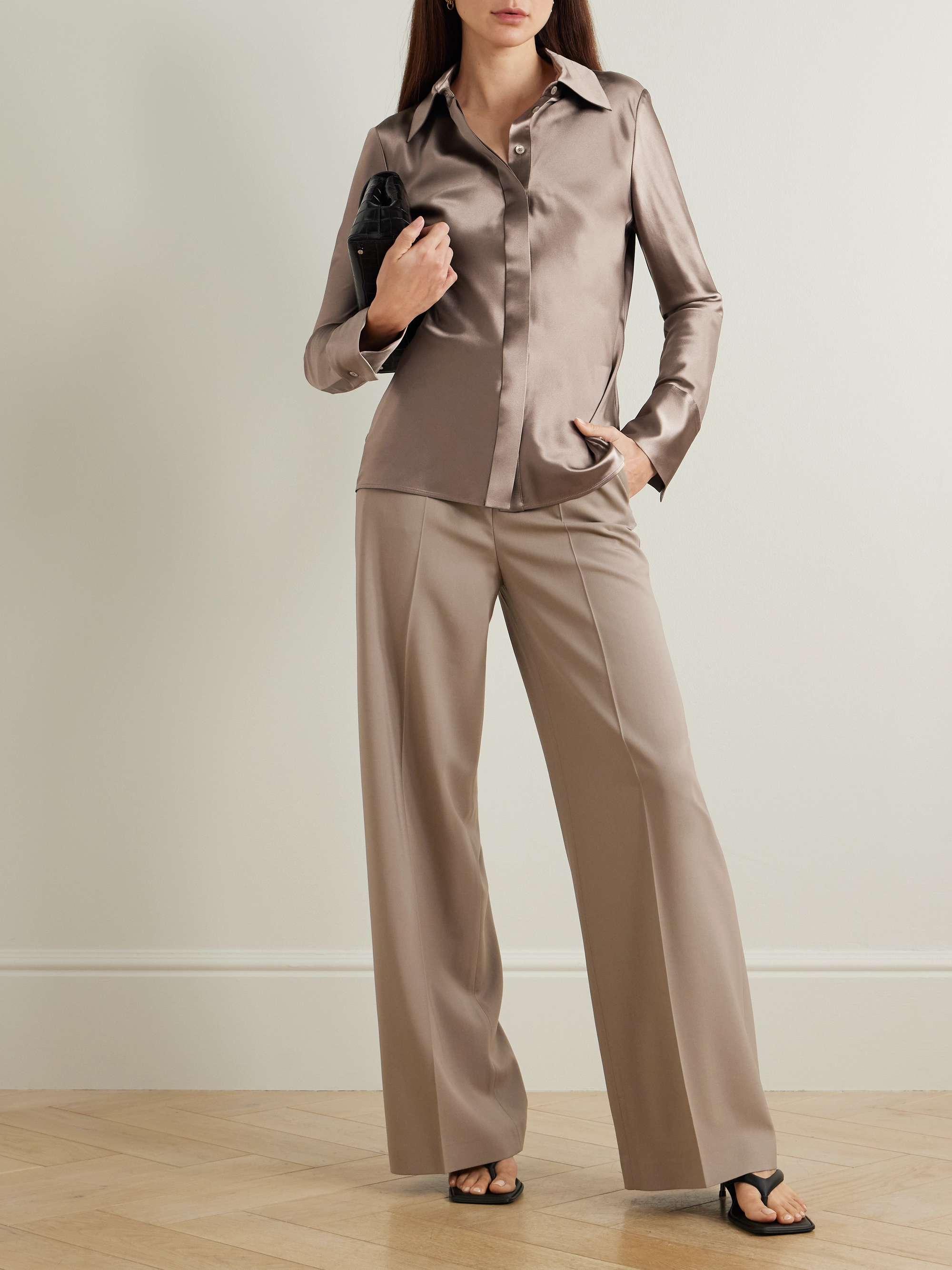 Brunel silk-satin shirt view