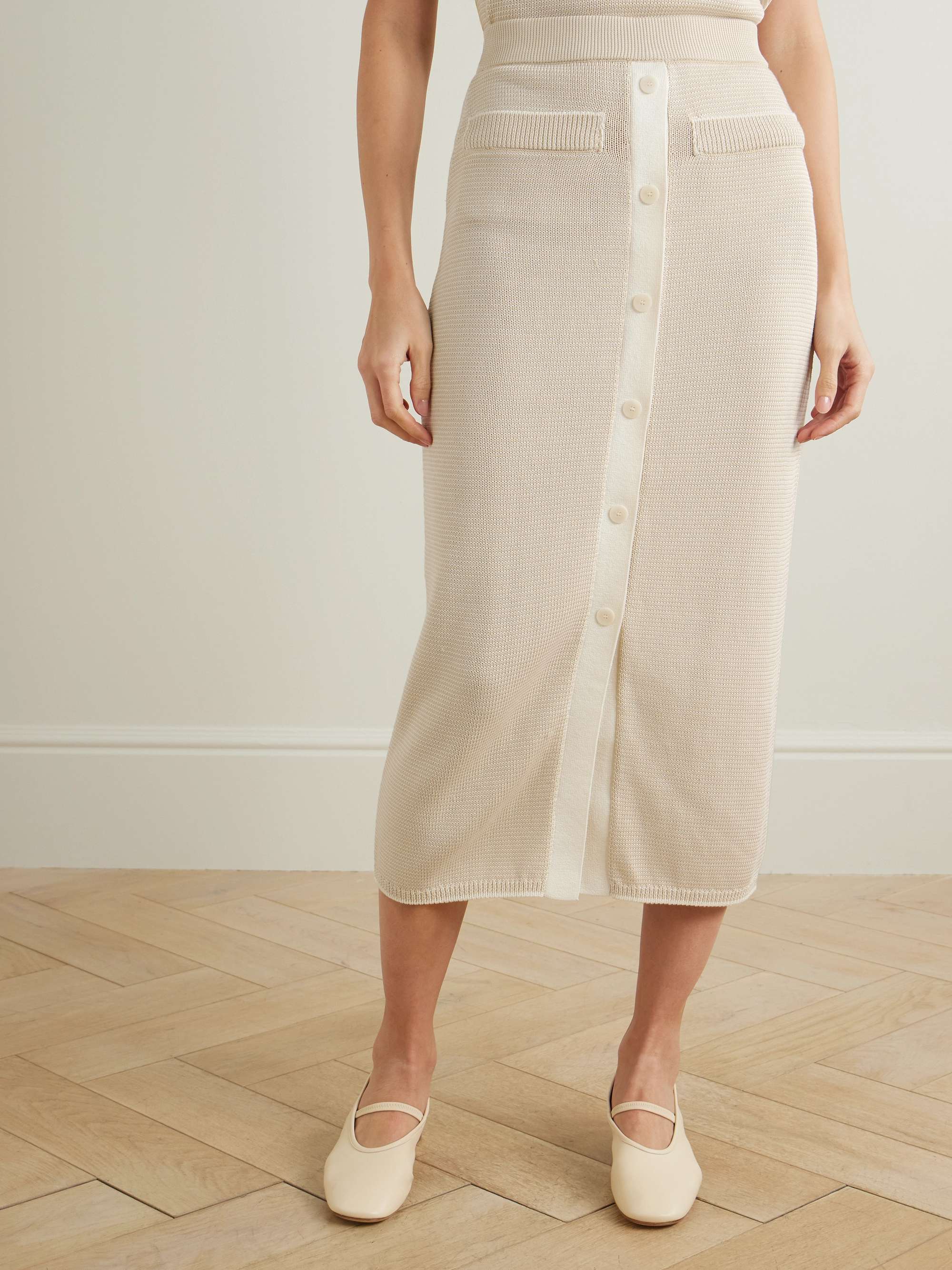 Cotton midi skirt view
