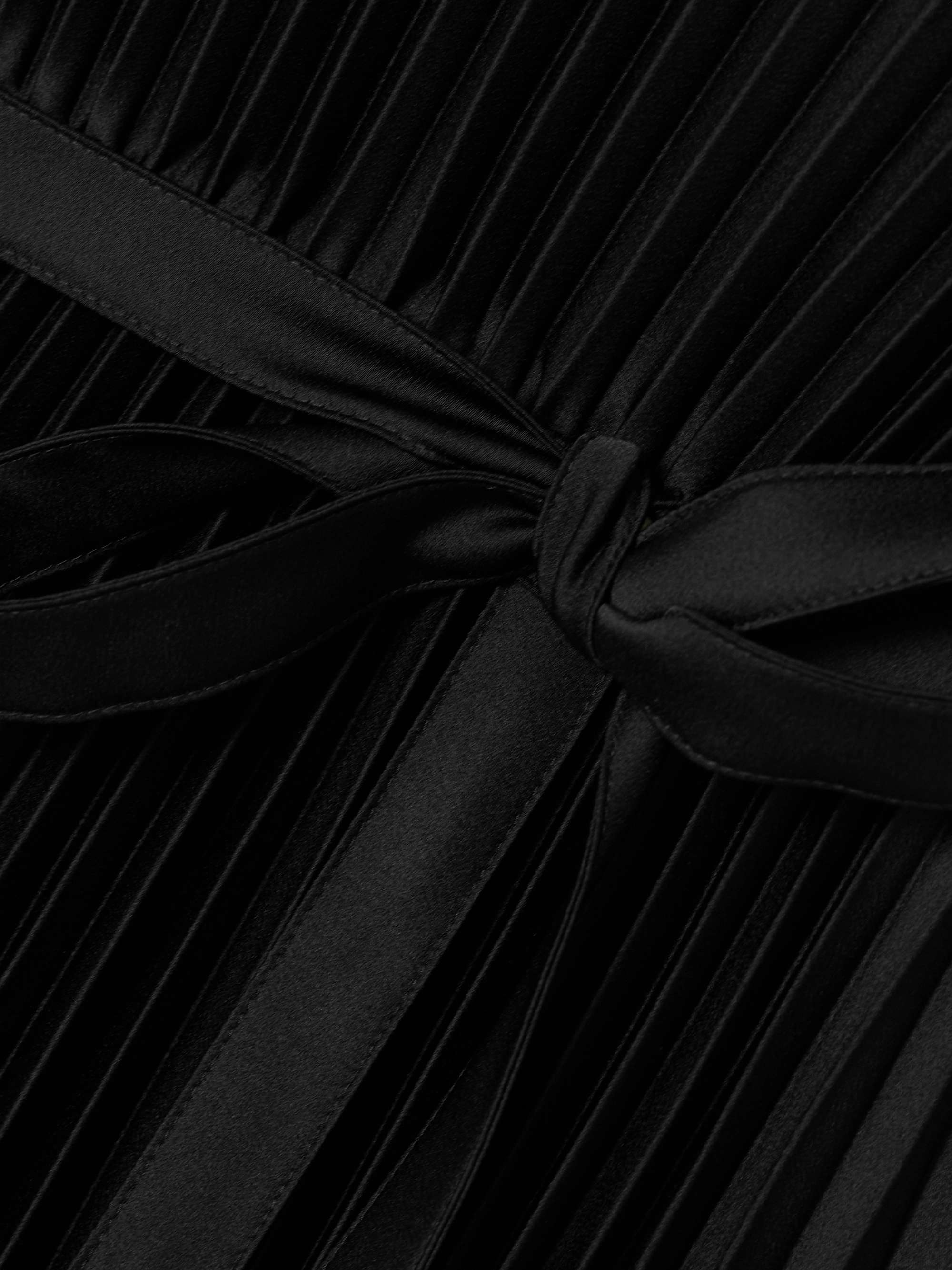 Volta belted plissé satin midi dress view