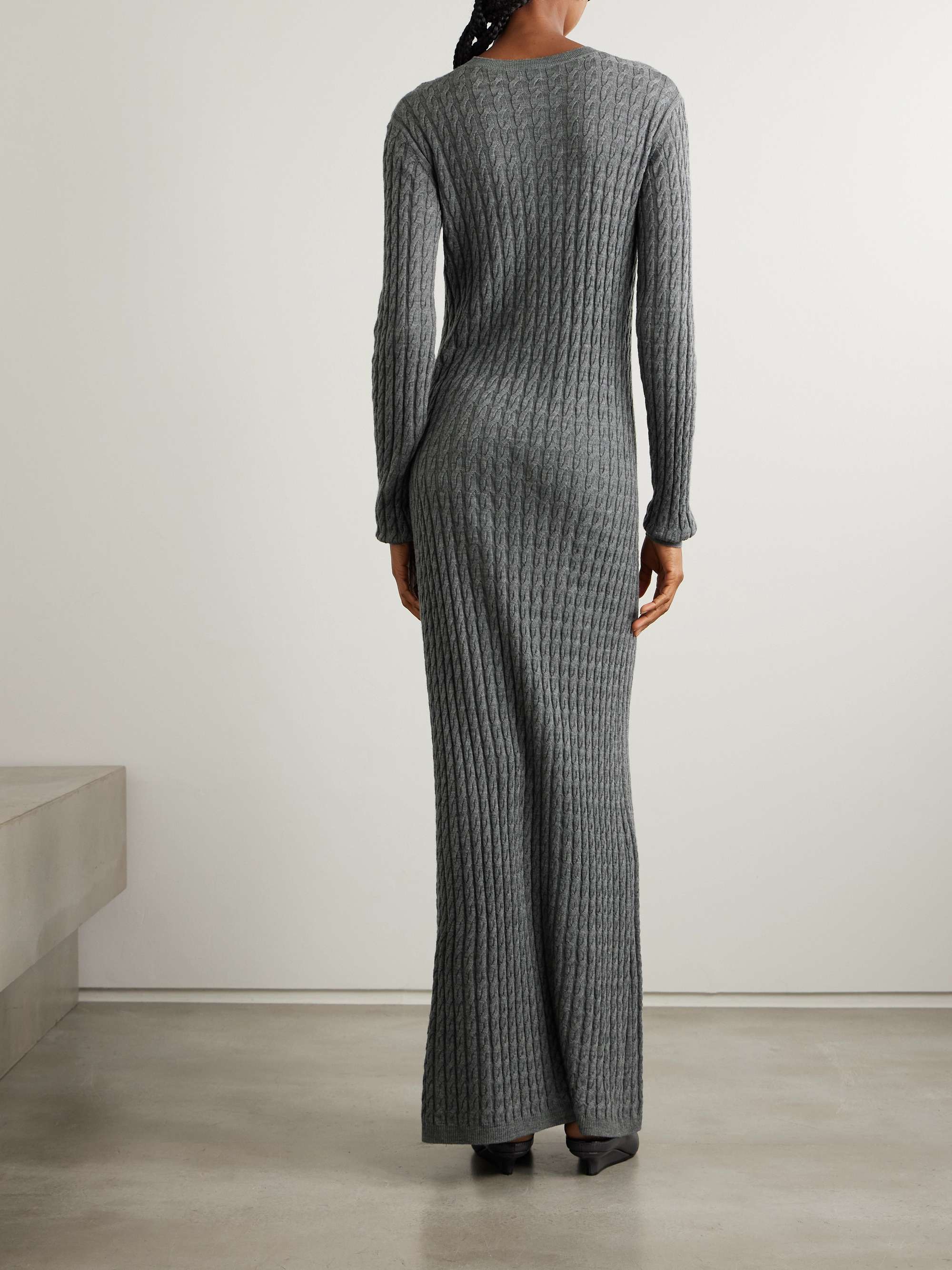 Cable-knit wool maxi dress view