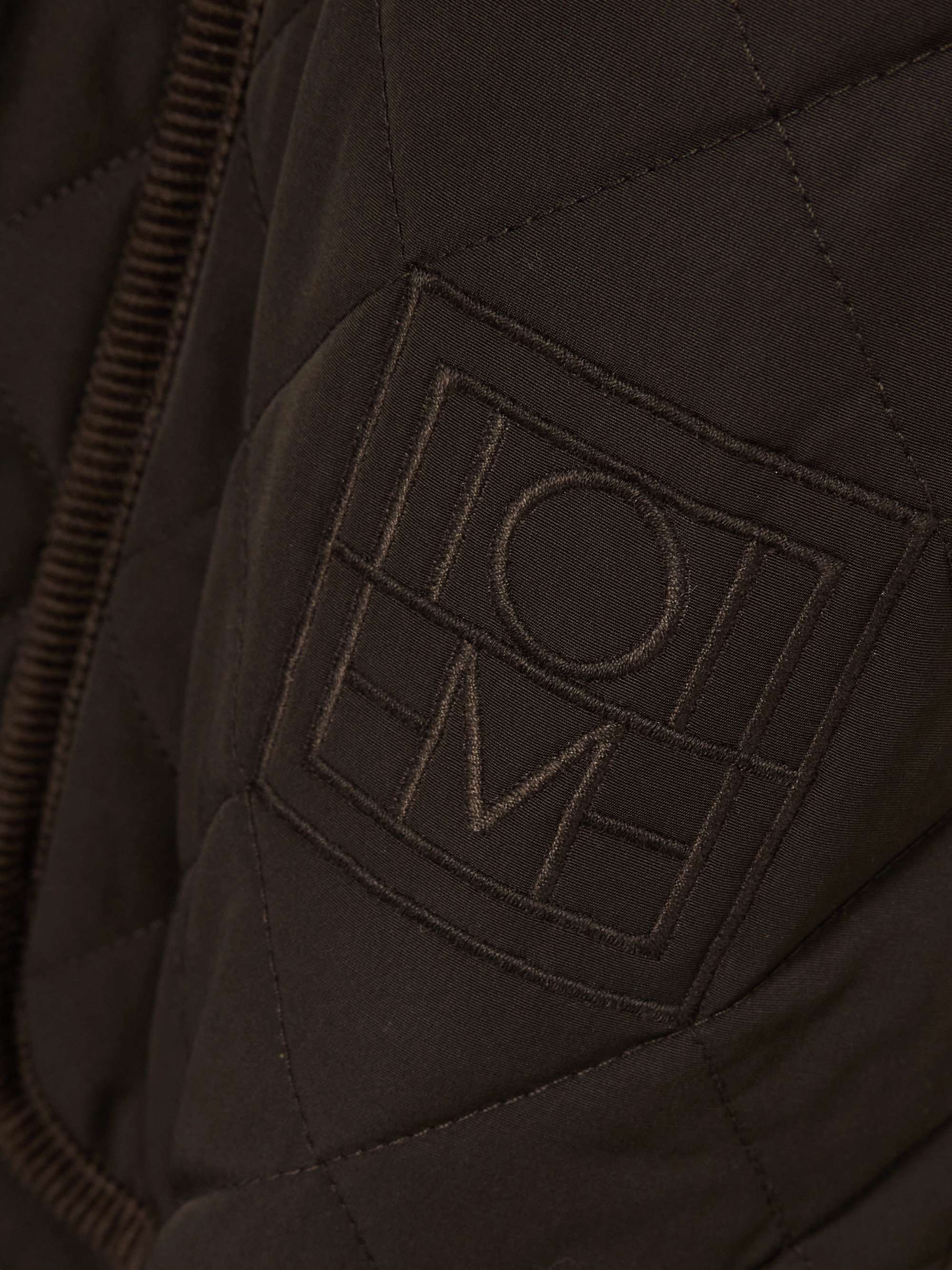 Oversized corduroy-trimmed quilted organic cotton-blend jacket view