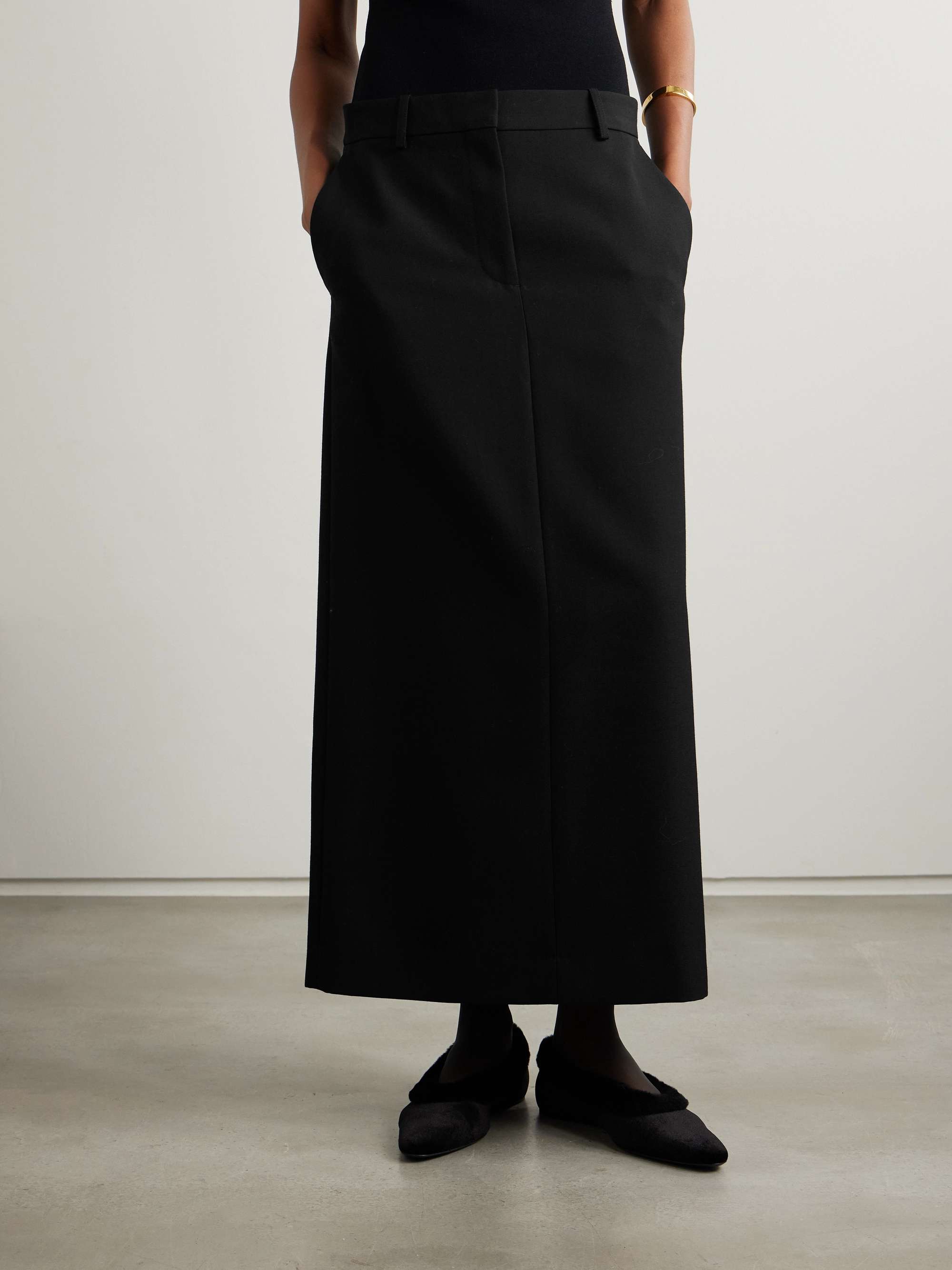 Recycled-woven midi skirt view