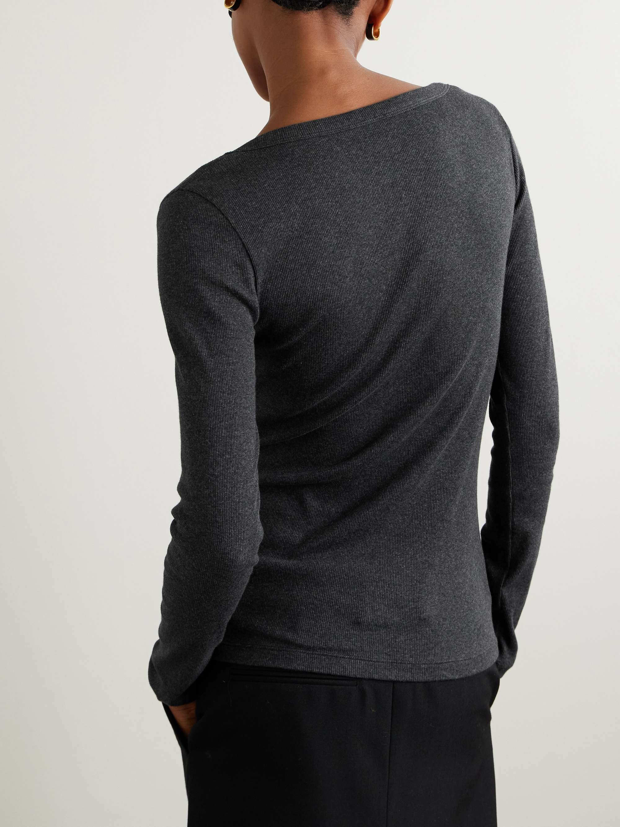 Ribbed stretch organic cotton-jersey top view