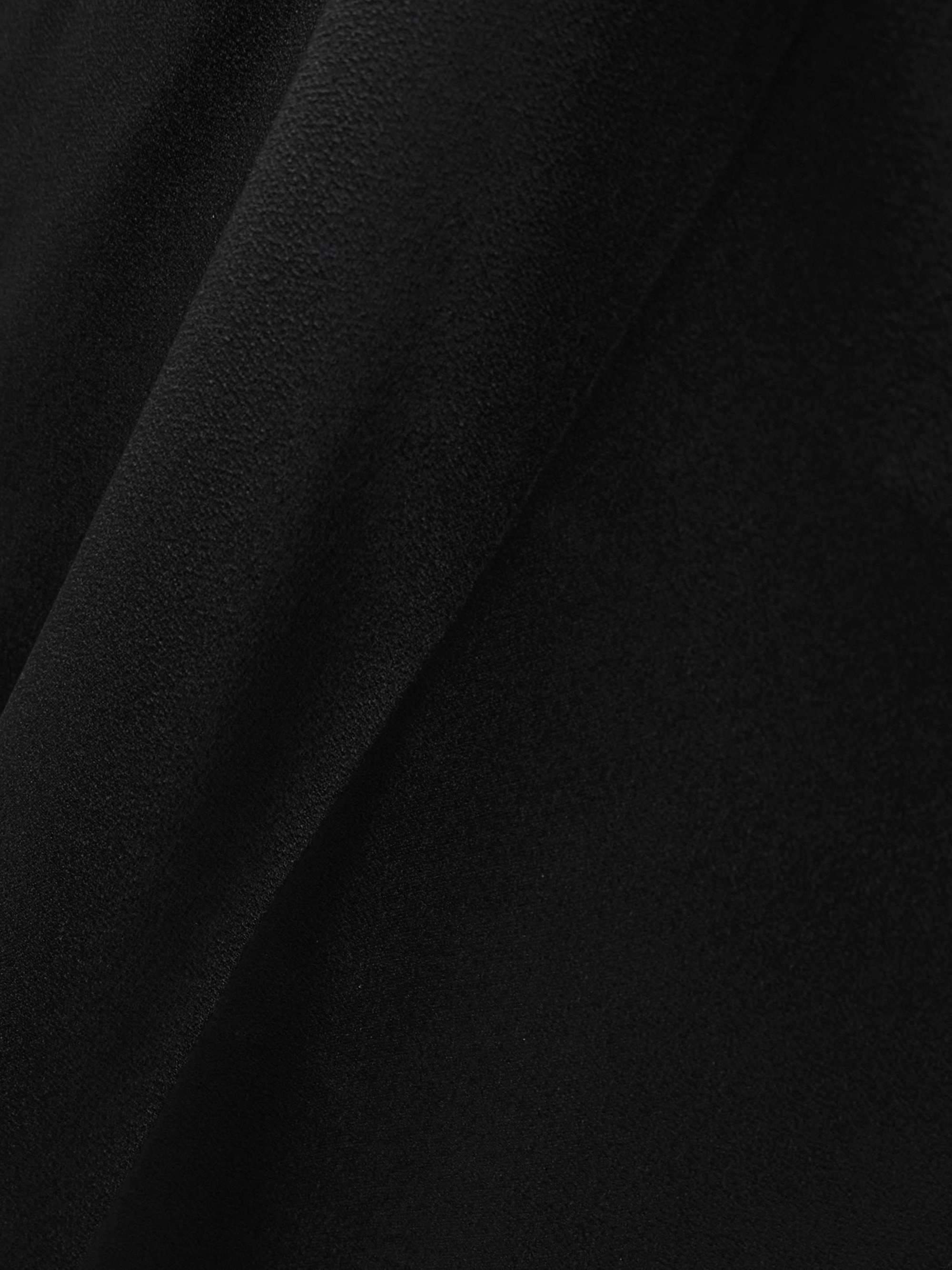 Pleated satin-trimmed crepe straight-leg pants view