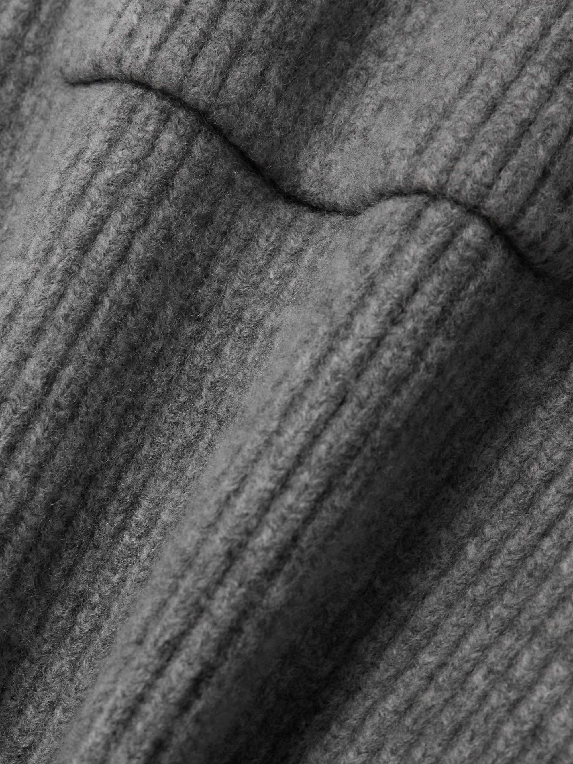Ribbed wool-blend coat view