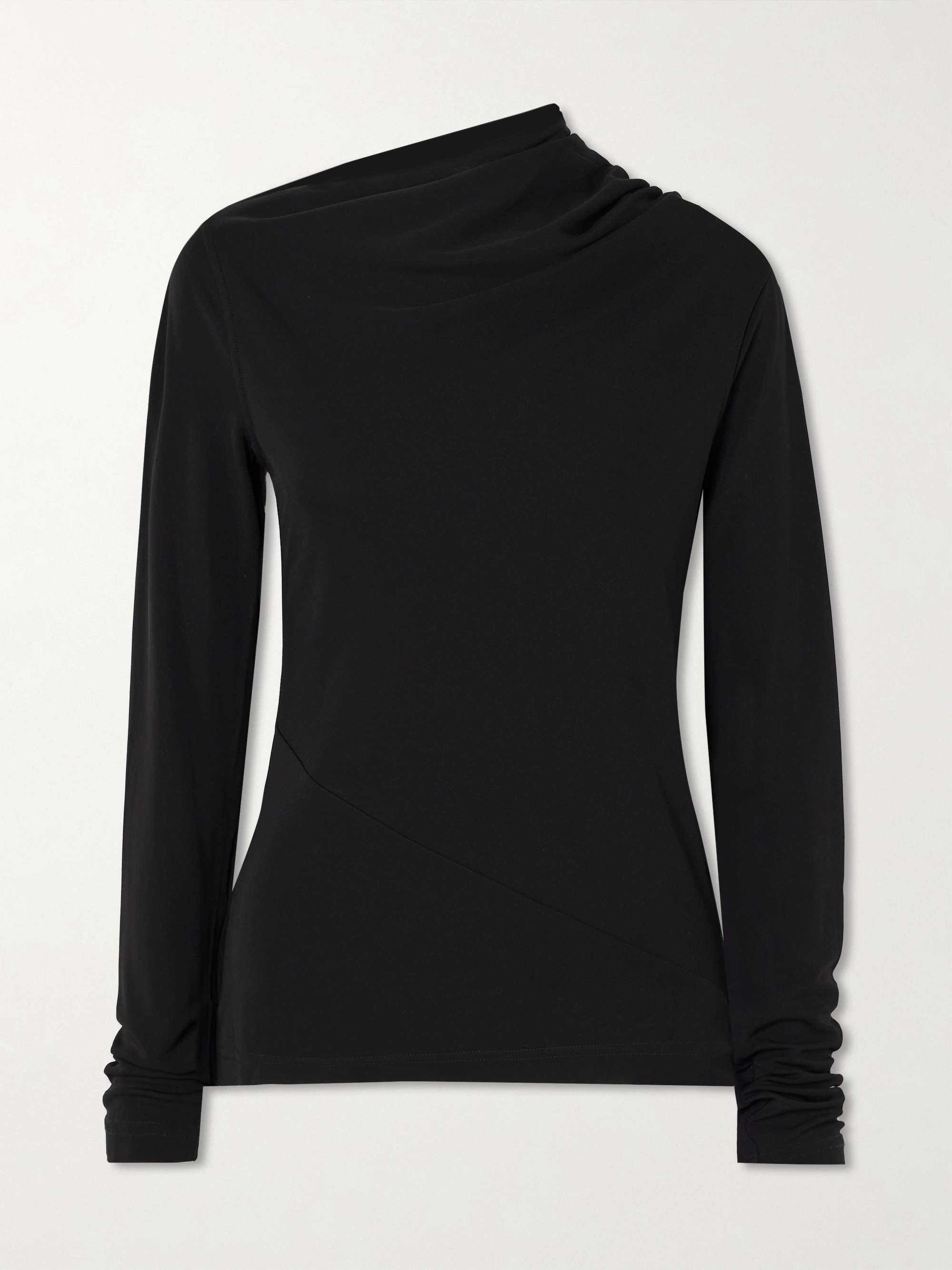 Draped stretch-jersey top view