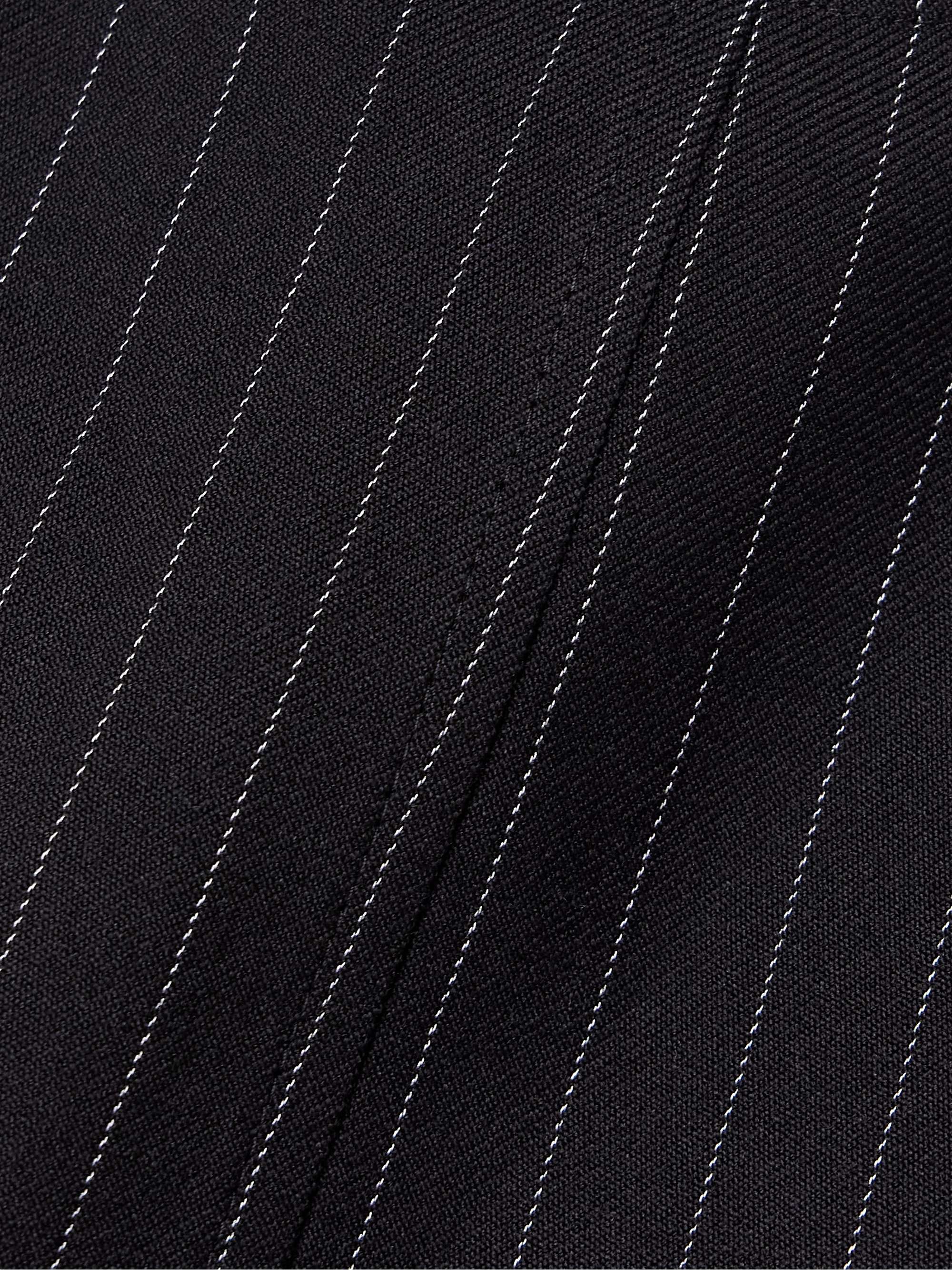 Open-back pinstriped wool-twill halterneck tank view