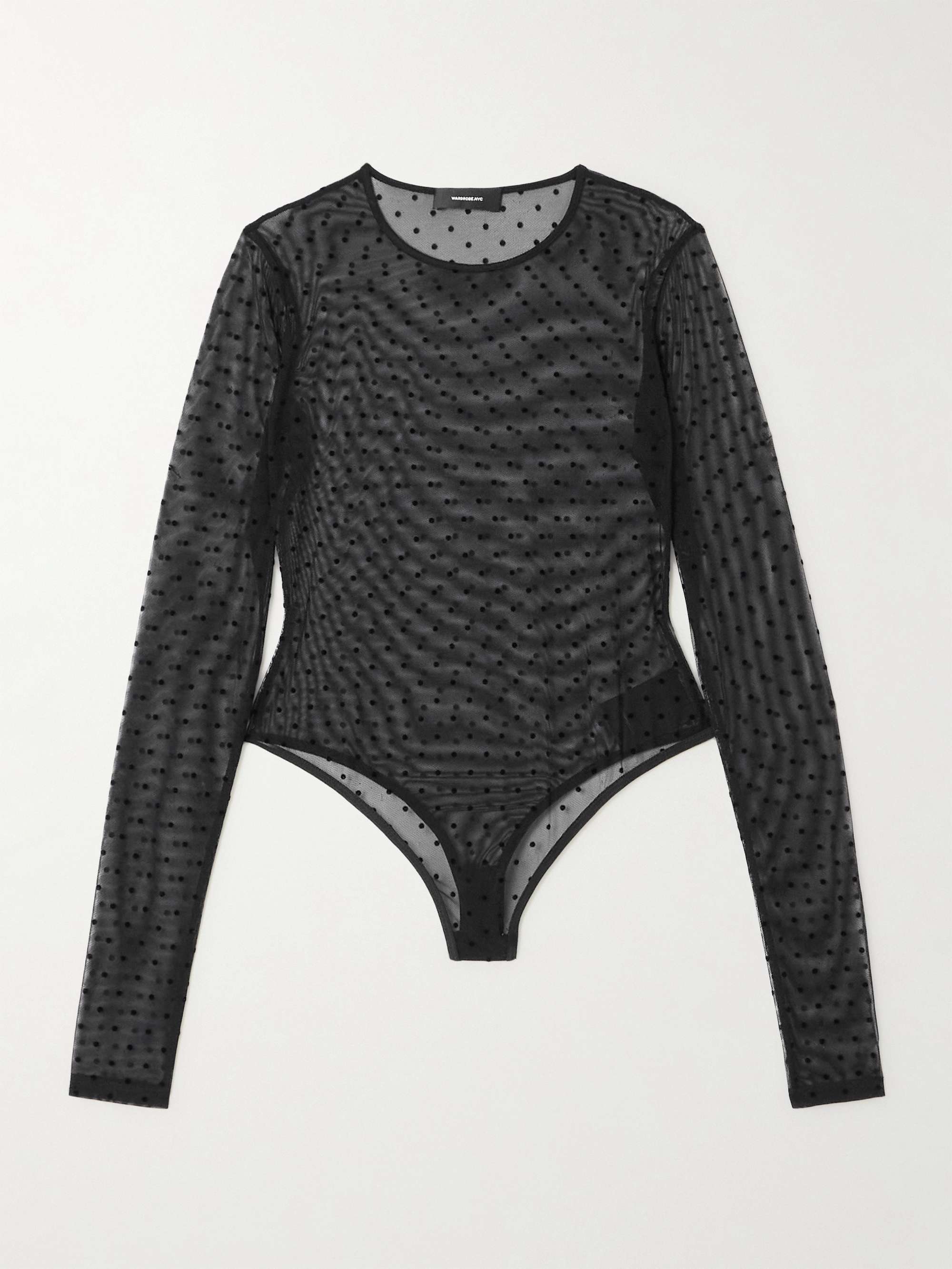 Flocked stretch-tulle bodysuit view