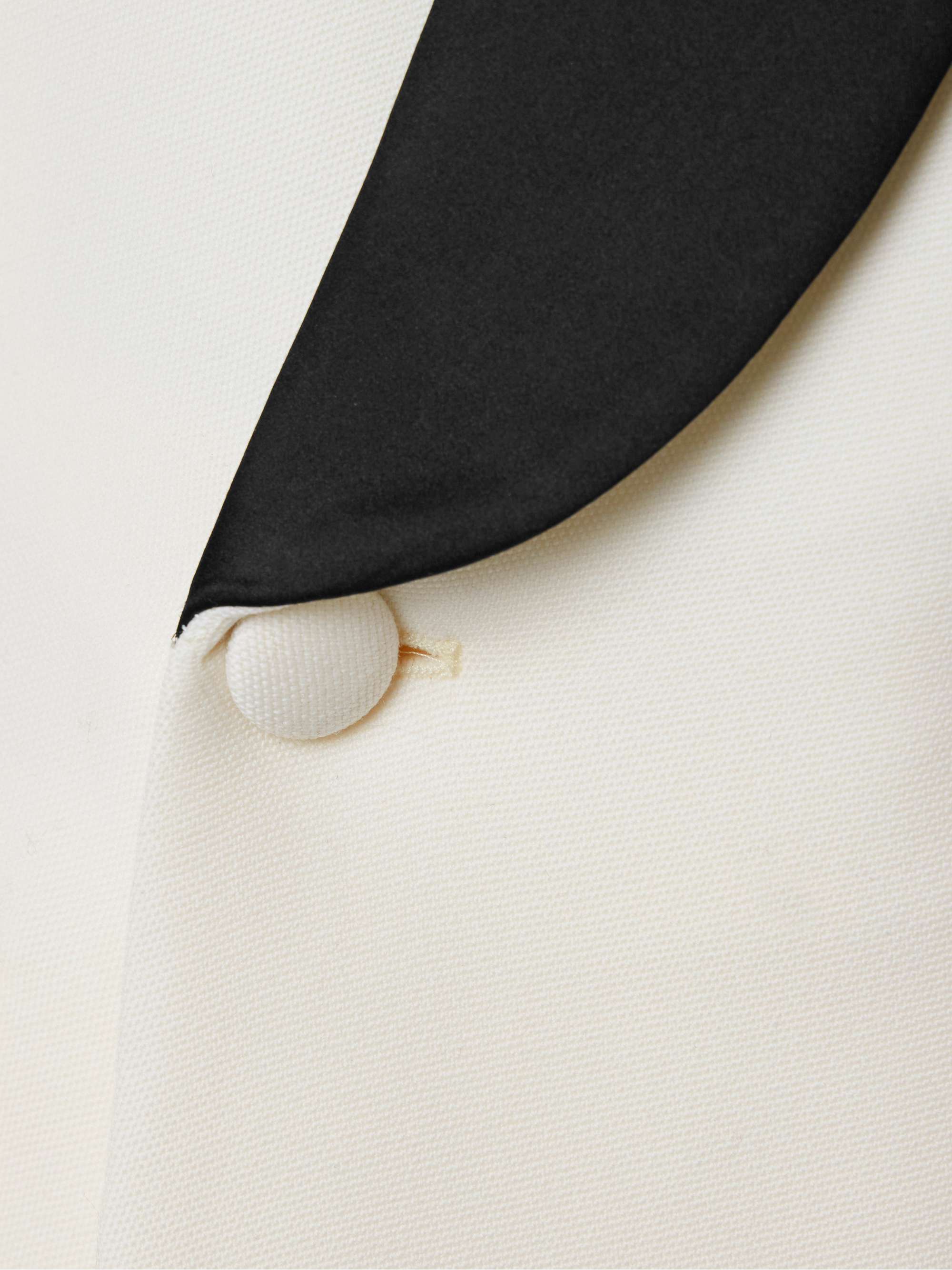 Double-breasted satin-trimmed wool-crepe midi dress view
