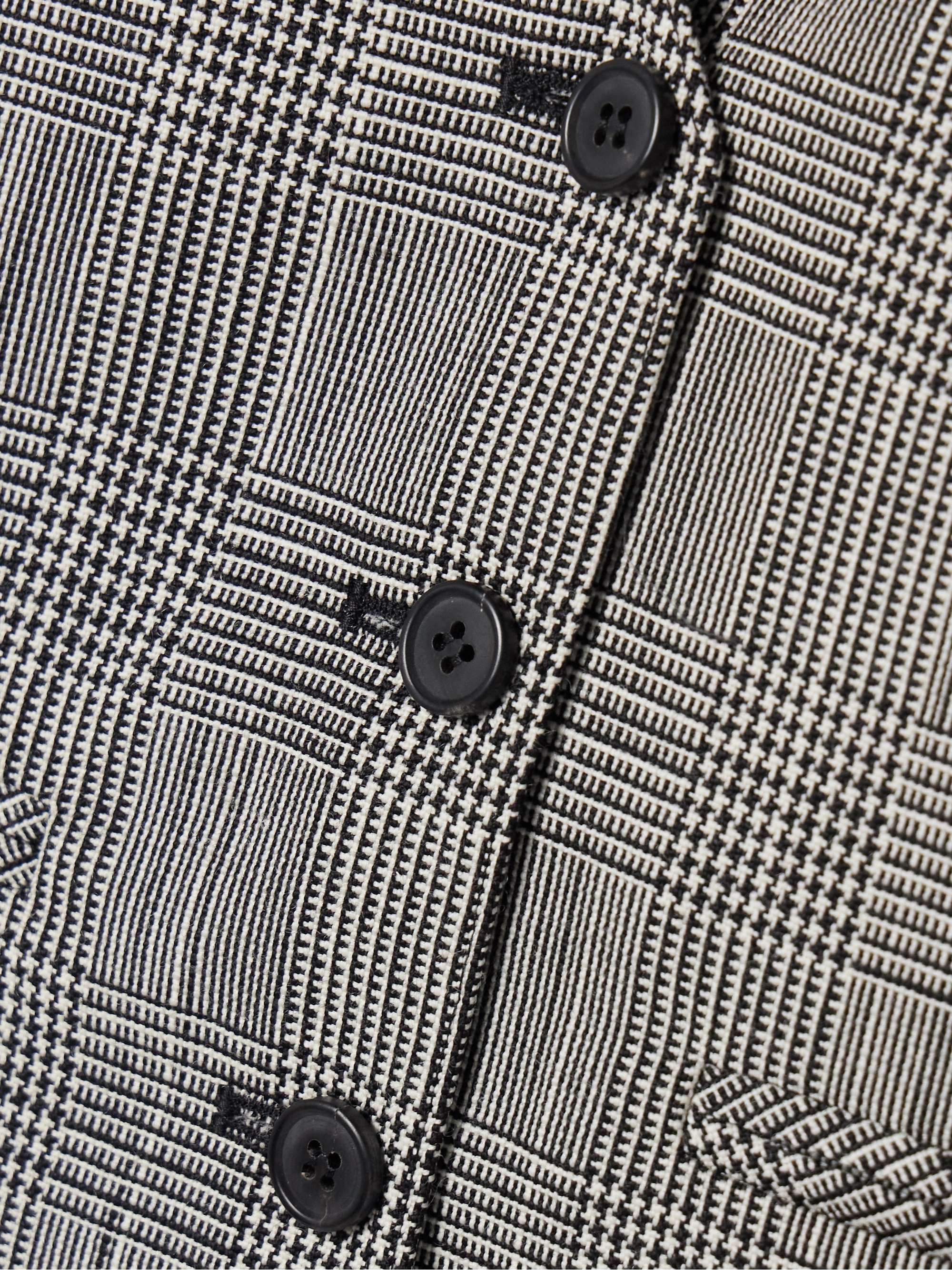 Paneled Prince of Wales checked wool and satin-twill vest view