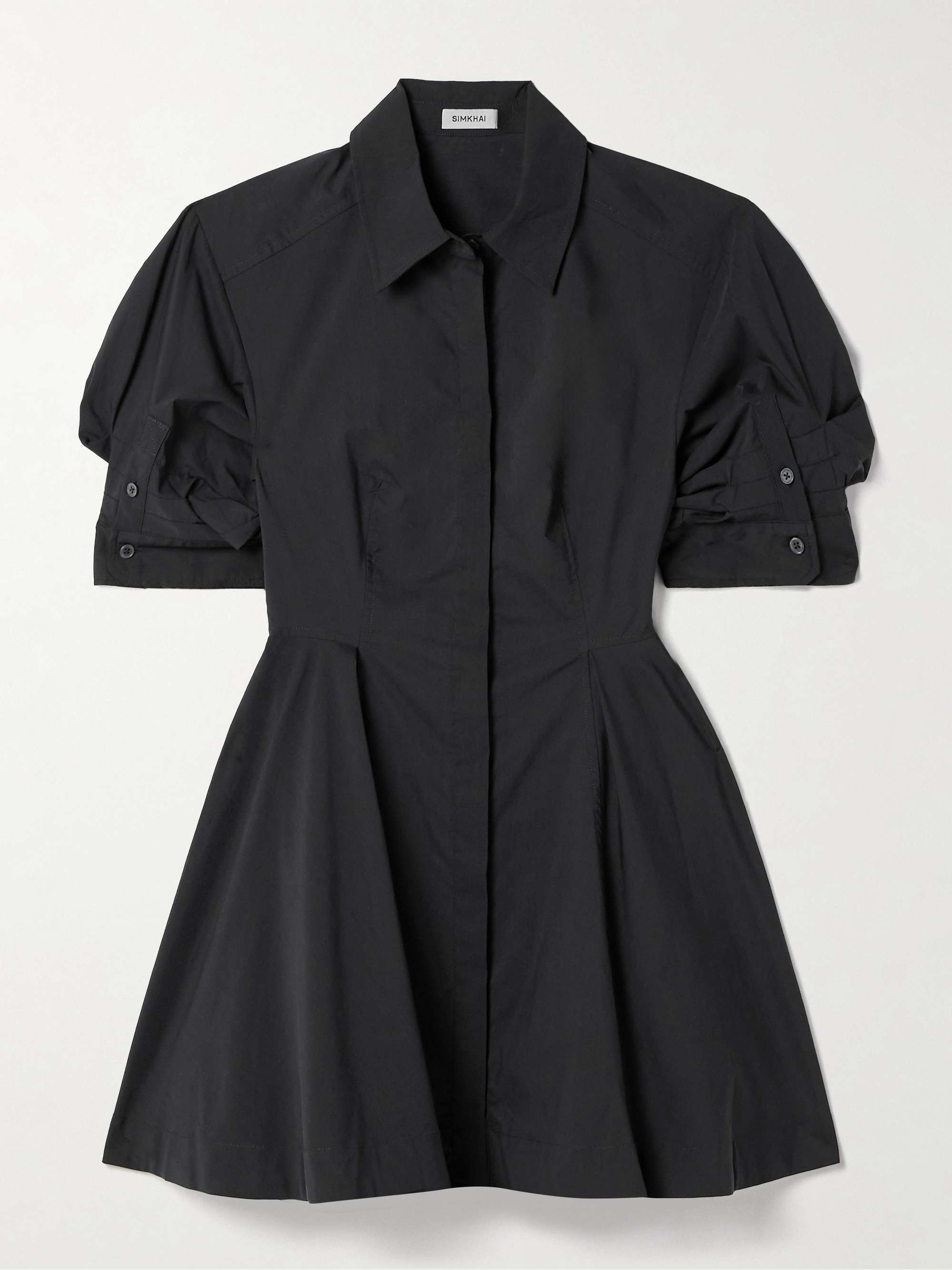 Jazzie pleated cotton-blend poplin mini shirt dress view