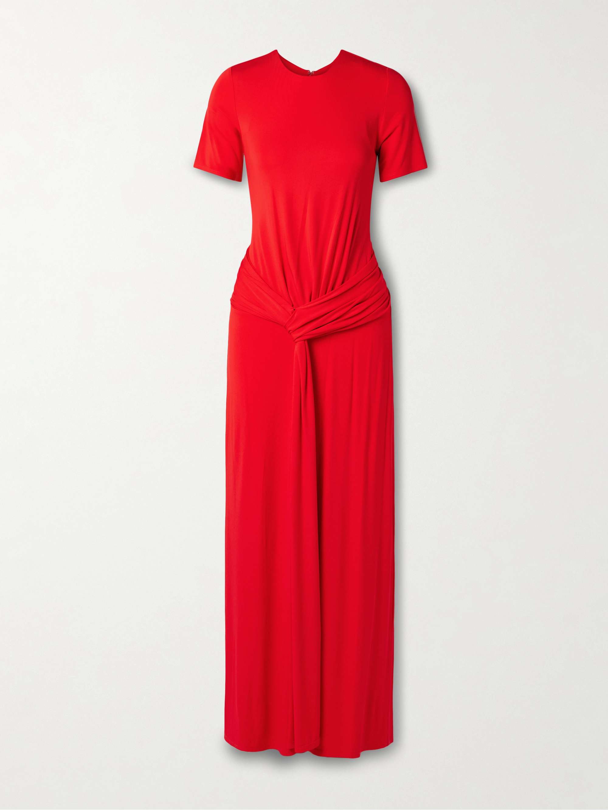 Nalani tie-front draped stretch-jersey gown view