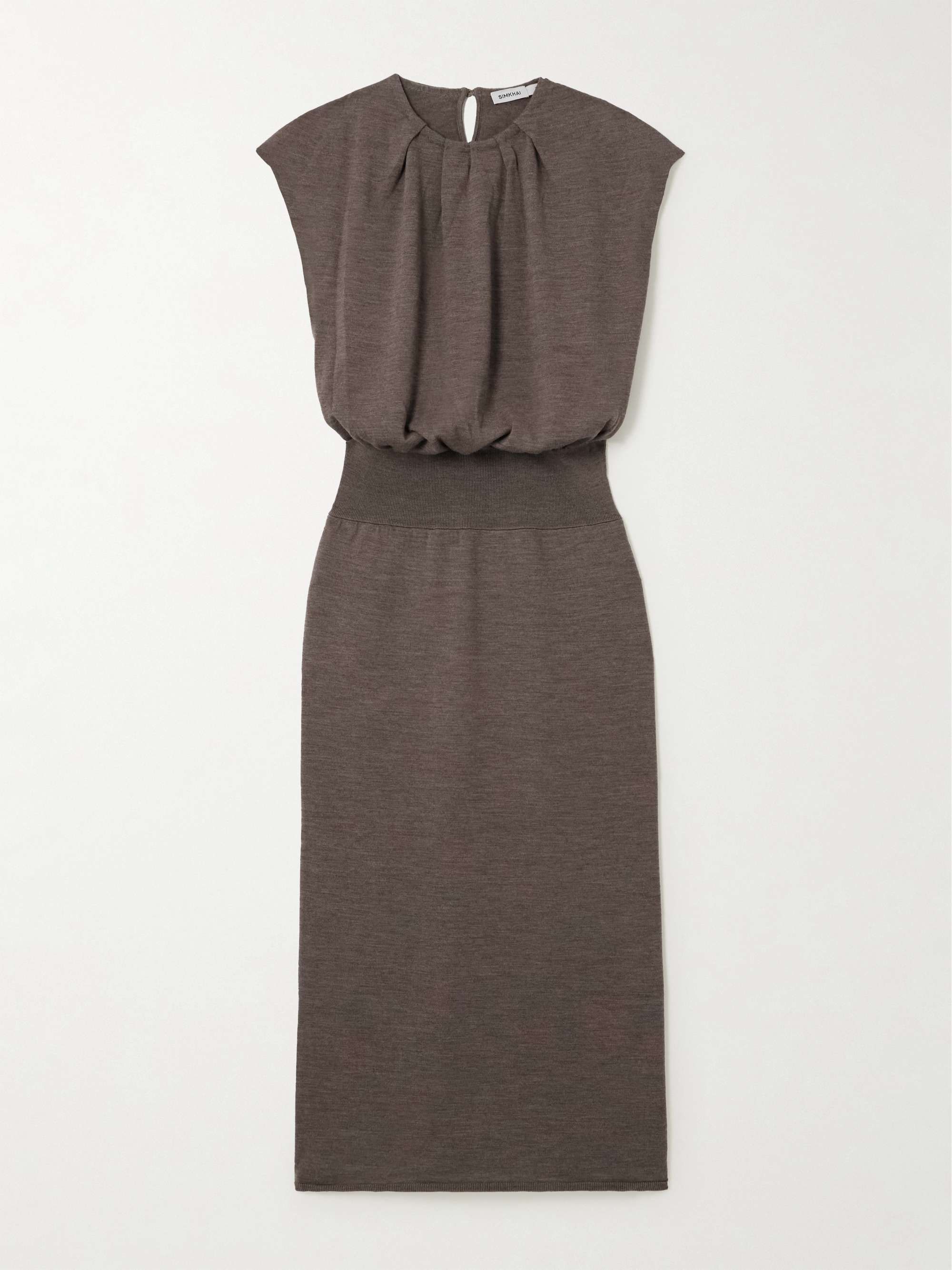 Xion gathered merino wool midi dress view