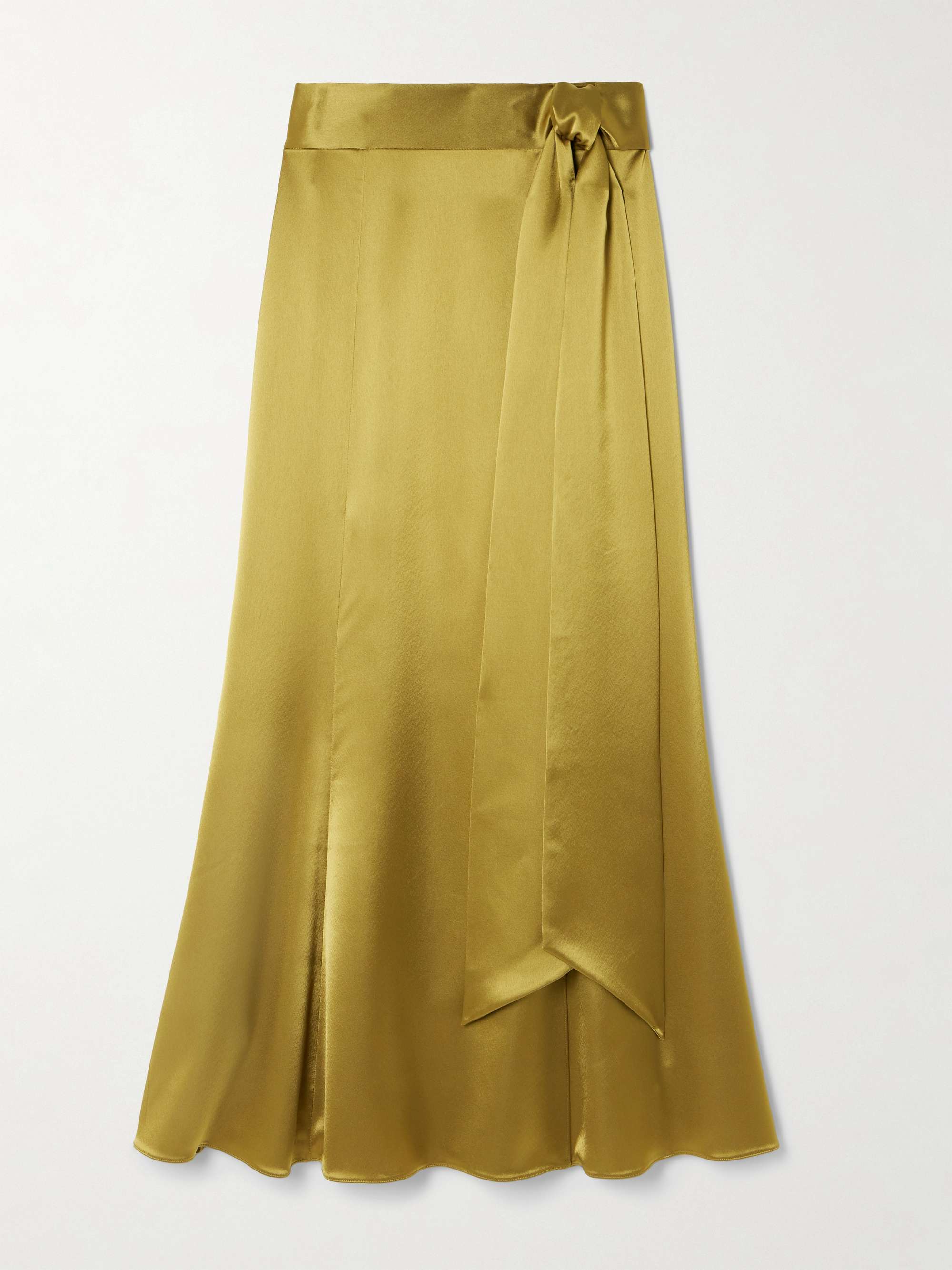Erika satin midi wrap skirt view