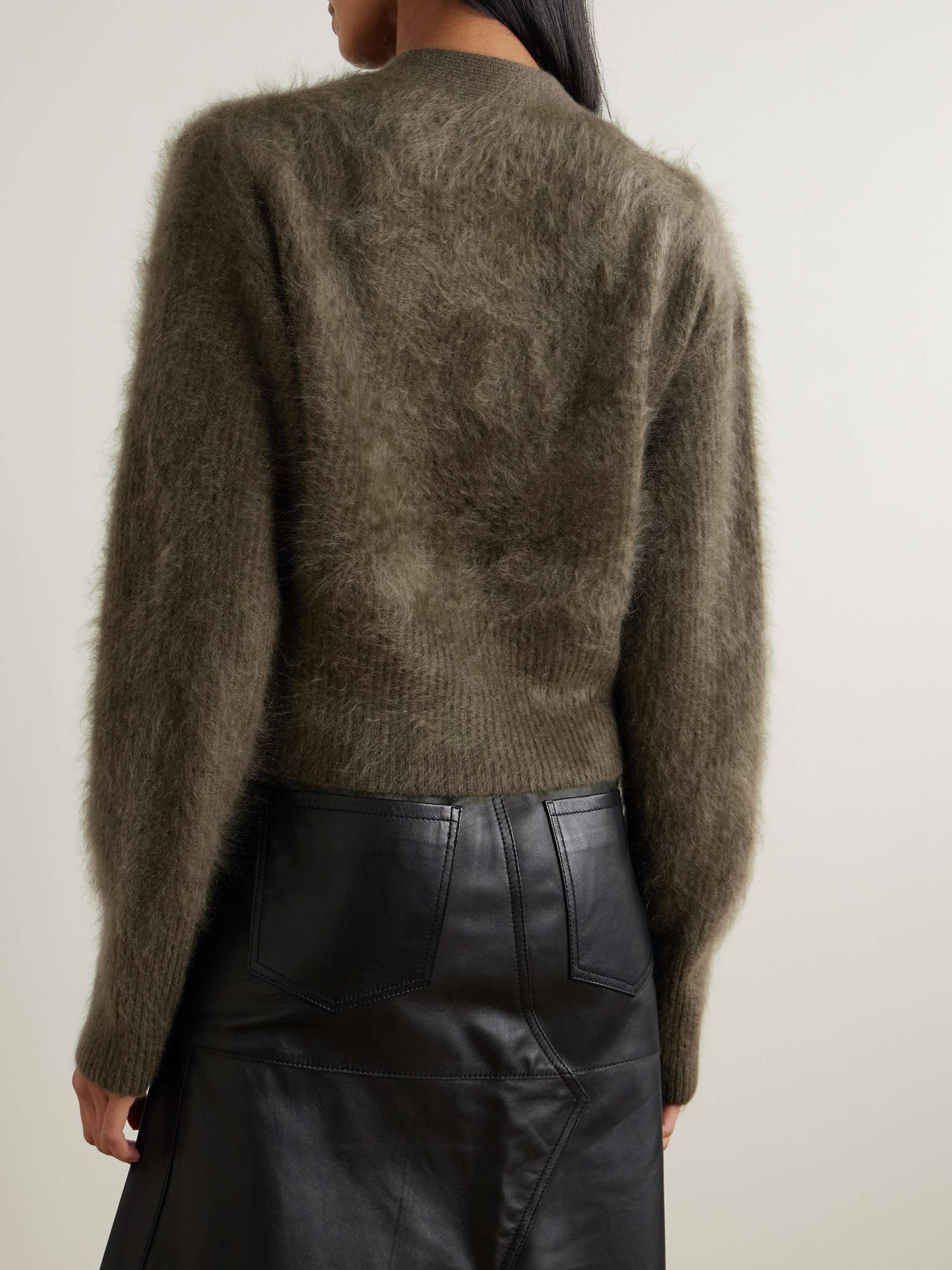 Loom brushed cashmere-blend cardigan view
