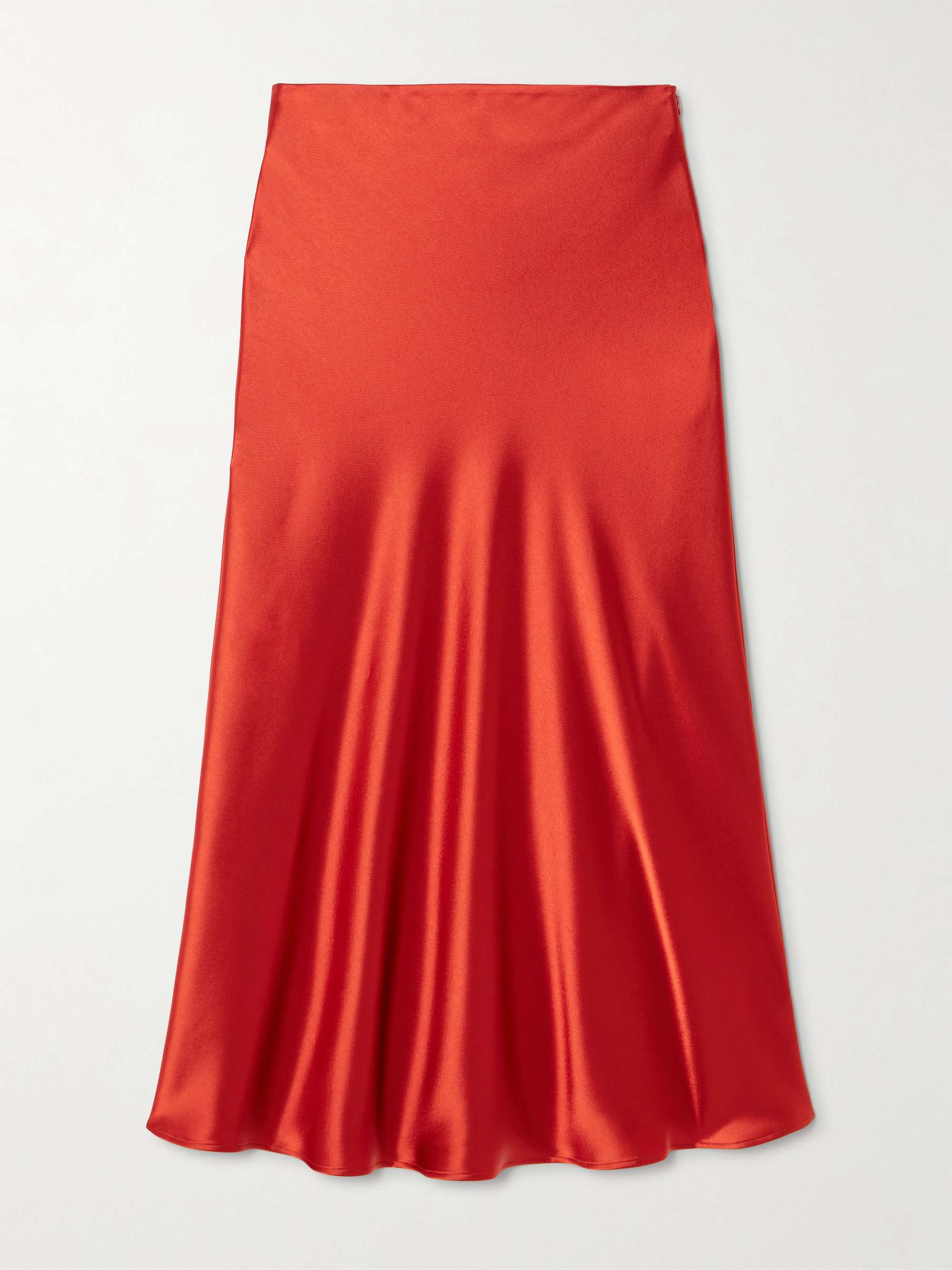 Valletta draped satin midi skirt view