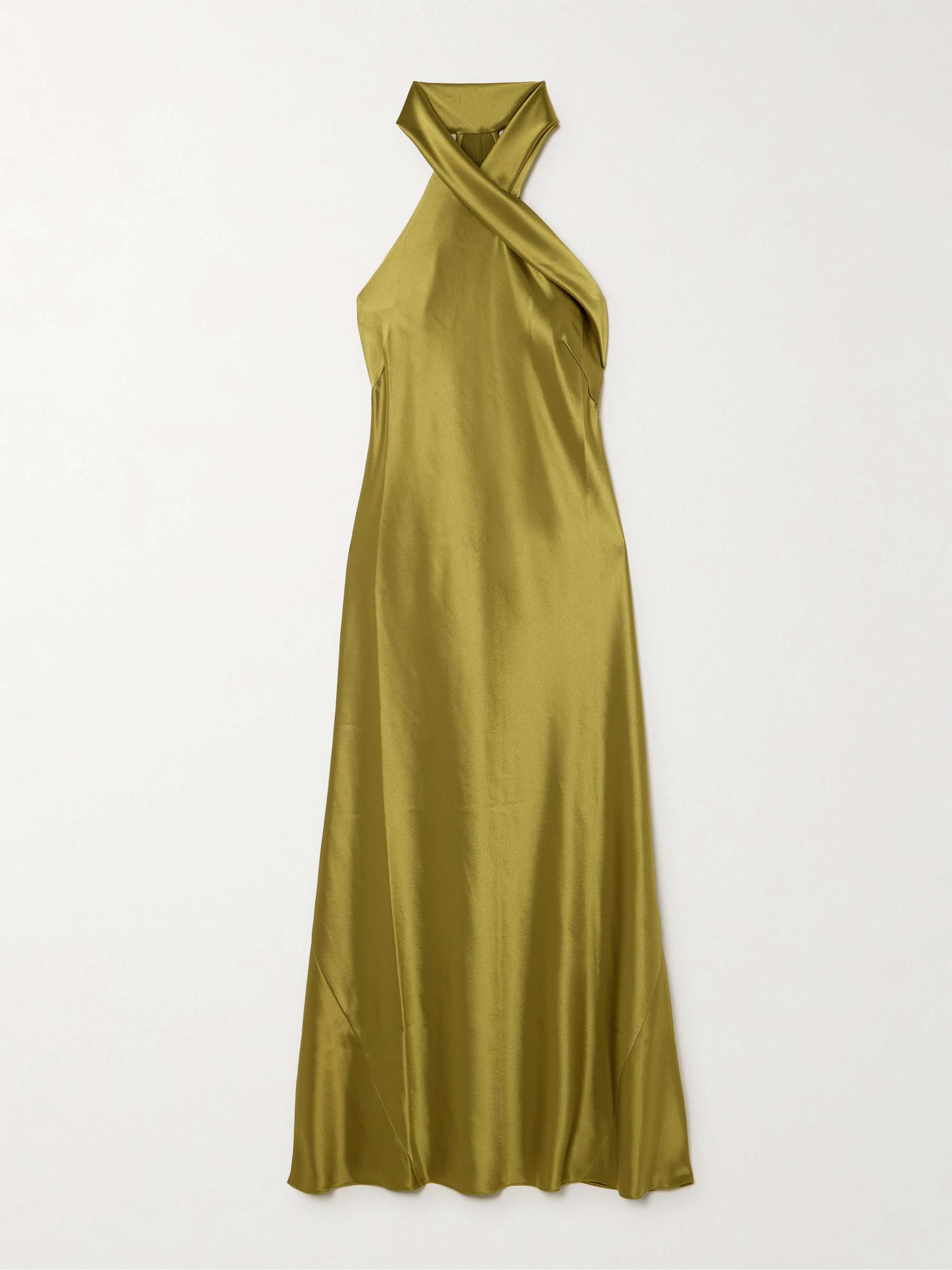 Pandora satin halterneck midi dress view