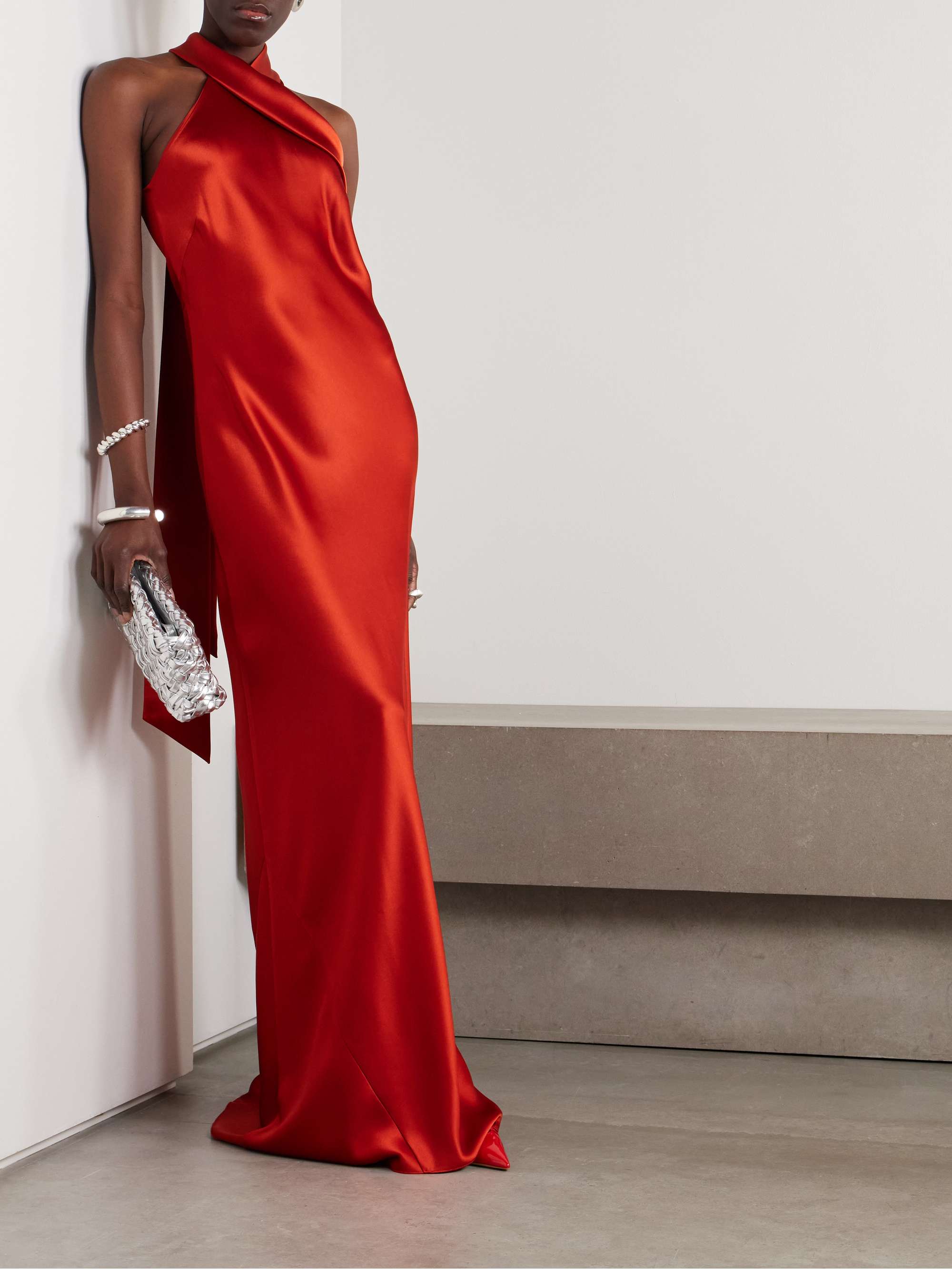 Pandora satin gown view