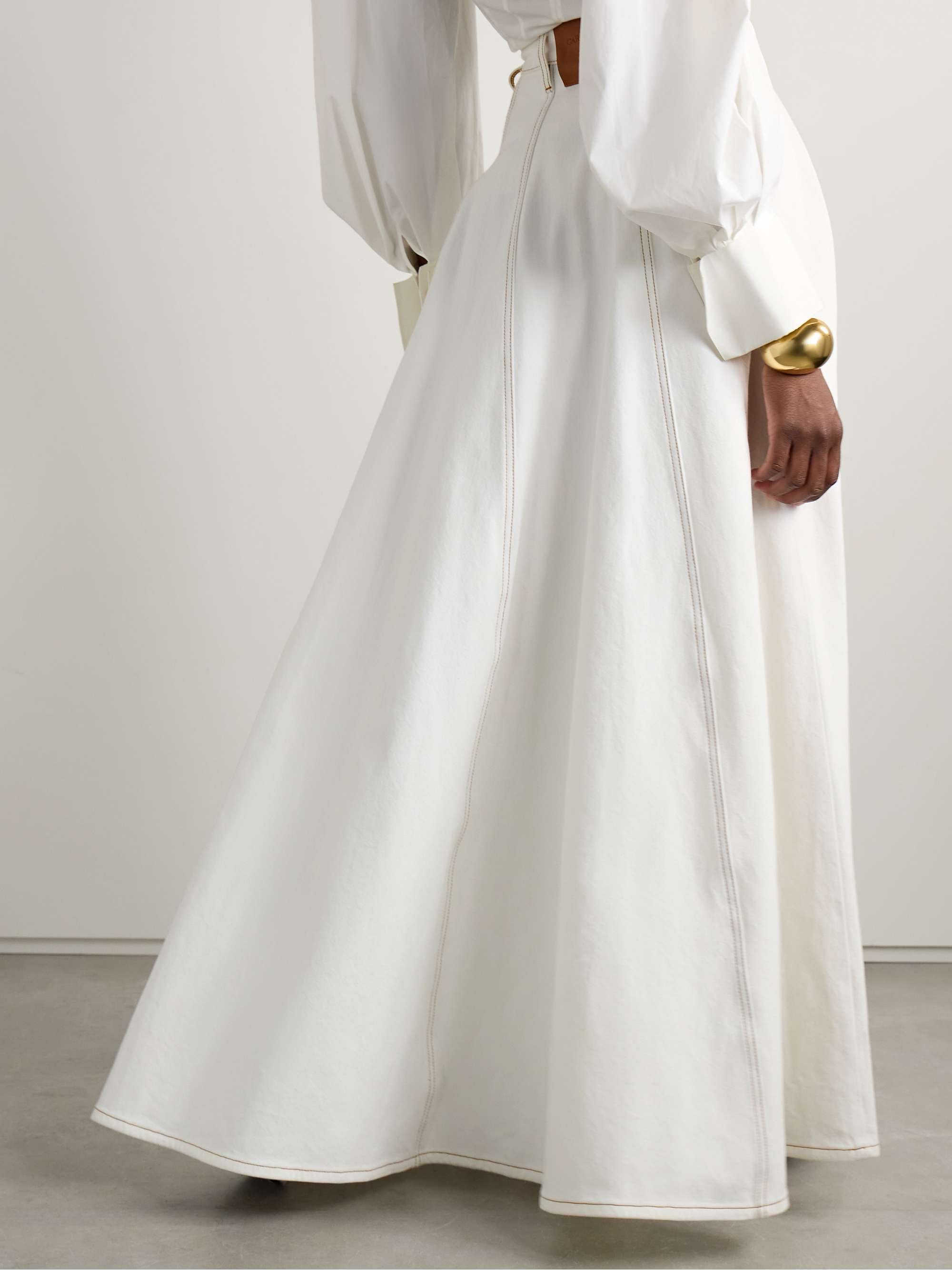 + Carolina Herrera denim maxi skirt view