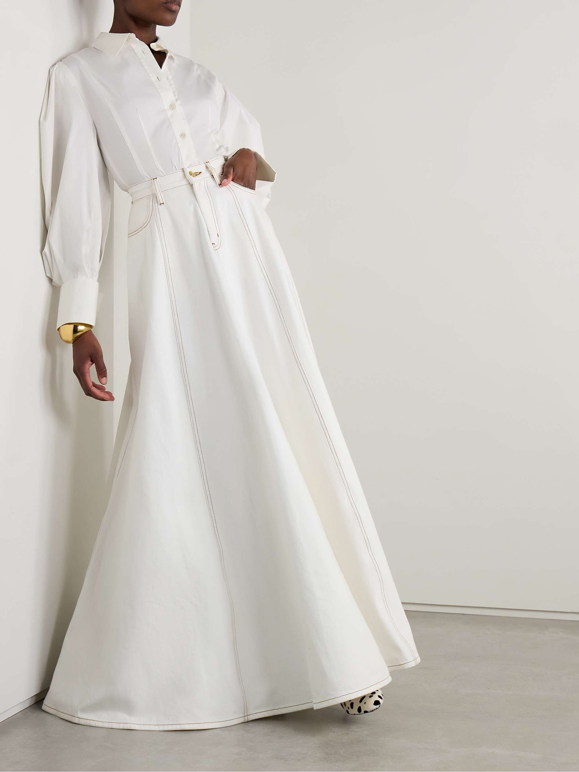 + Carolina Herrera denim maxi skirt view