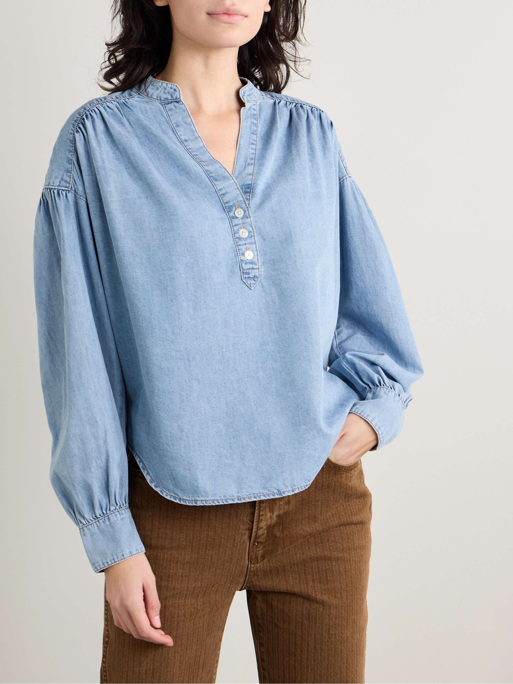 Kylie cotton and TENCEL® Lyocell-blend chambray shirt view