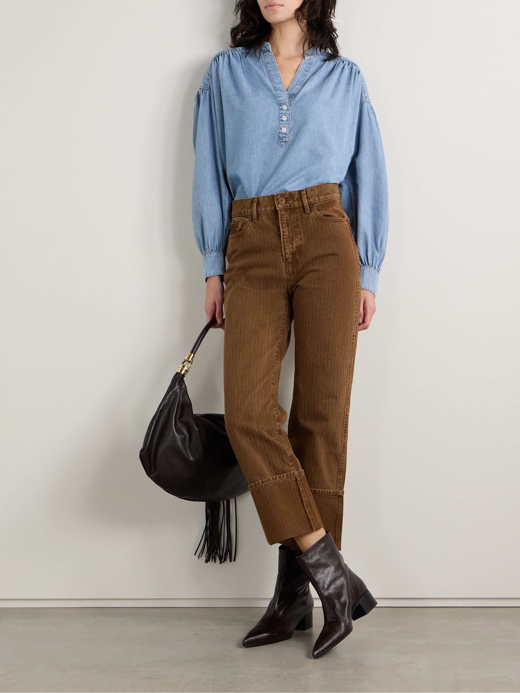 Kylie cotton and TENCEL® Lyocell-blend chambray shirt view