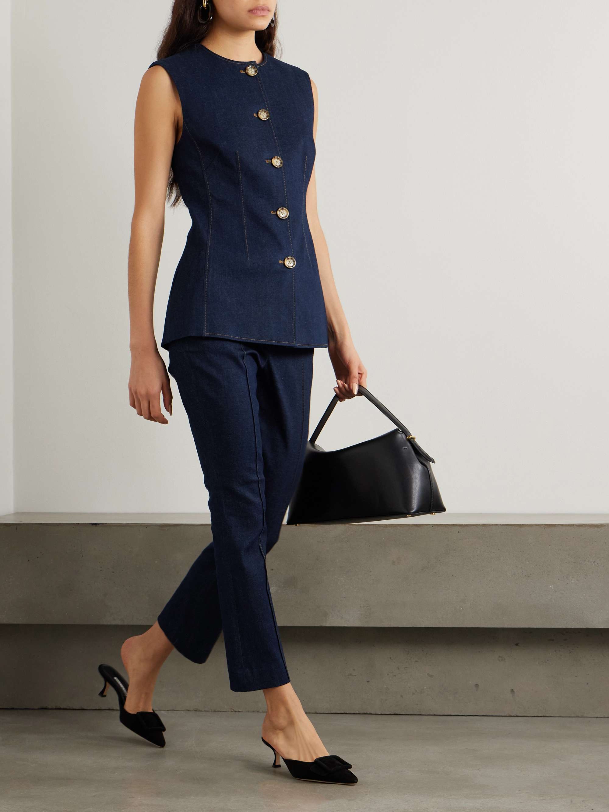 Jessup topstitched denim vest view