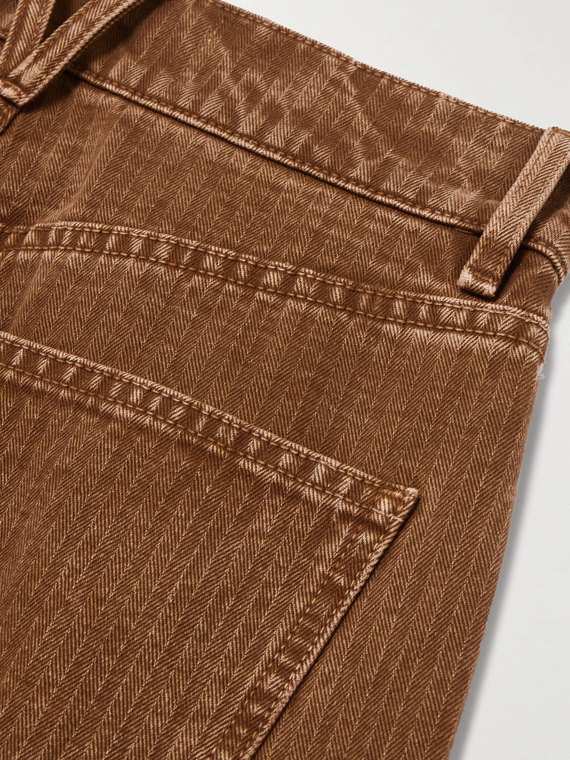 Dylan herringbone cotton-twill straight-leg pants view