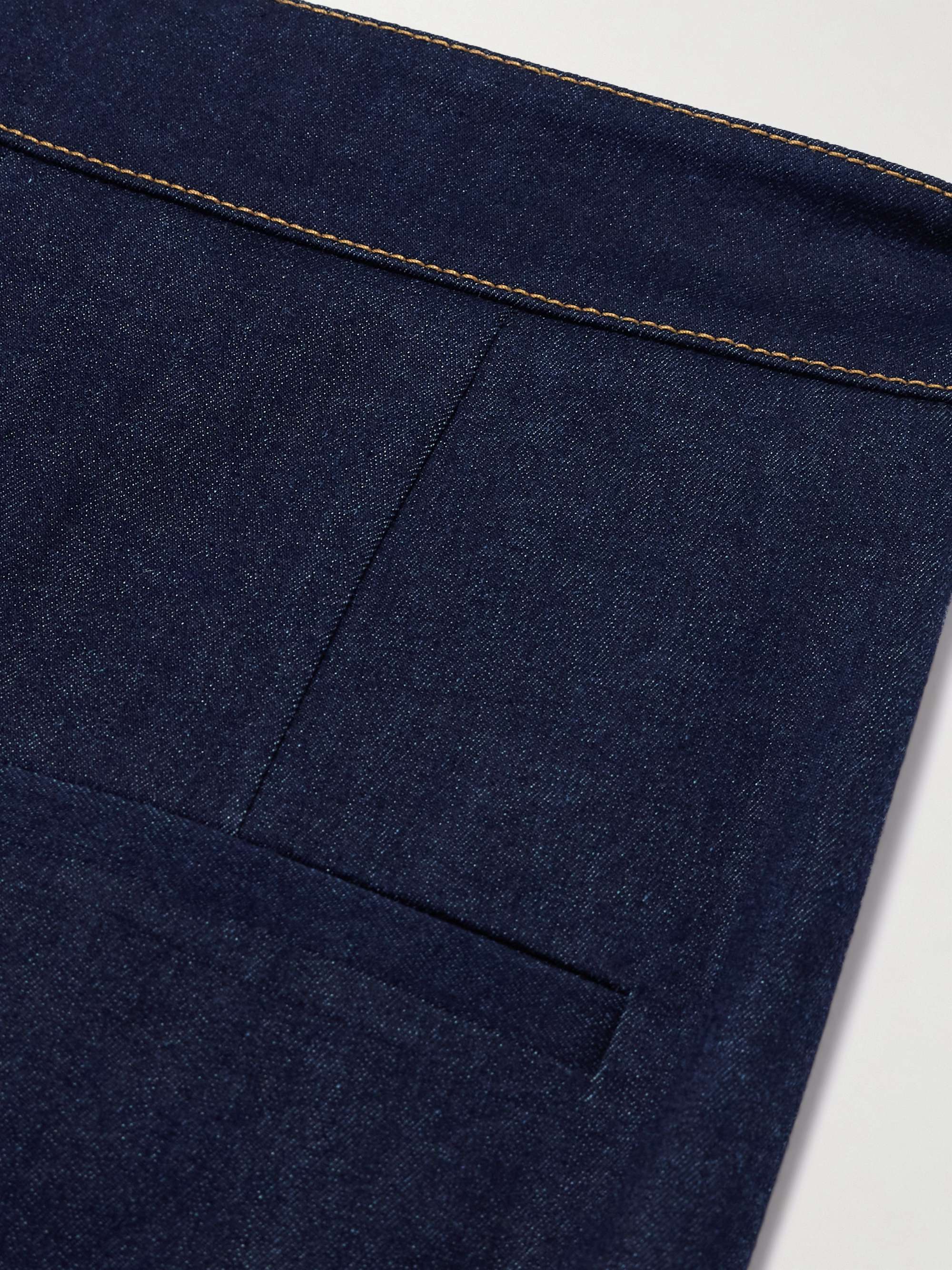 Tani cropped topstitched straight-leg jeans view