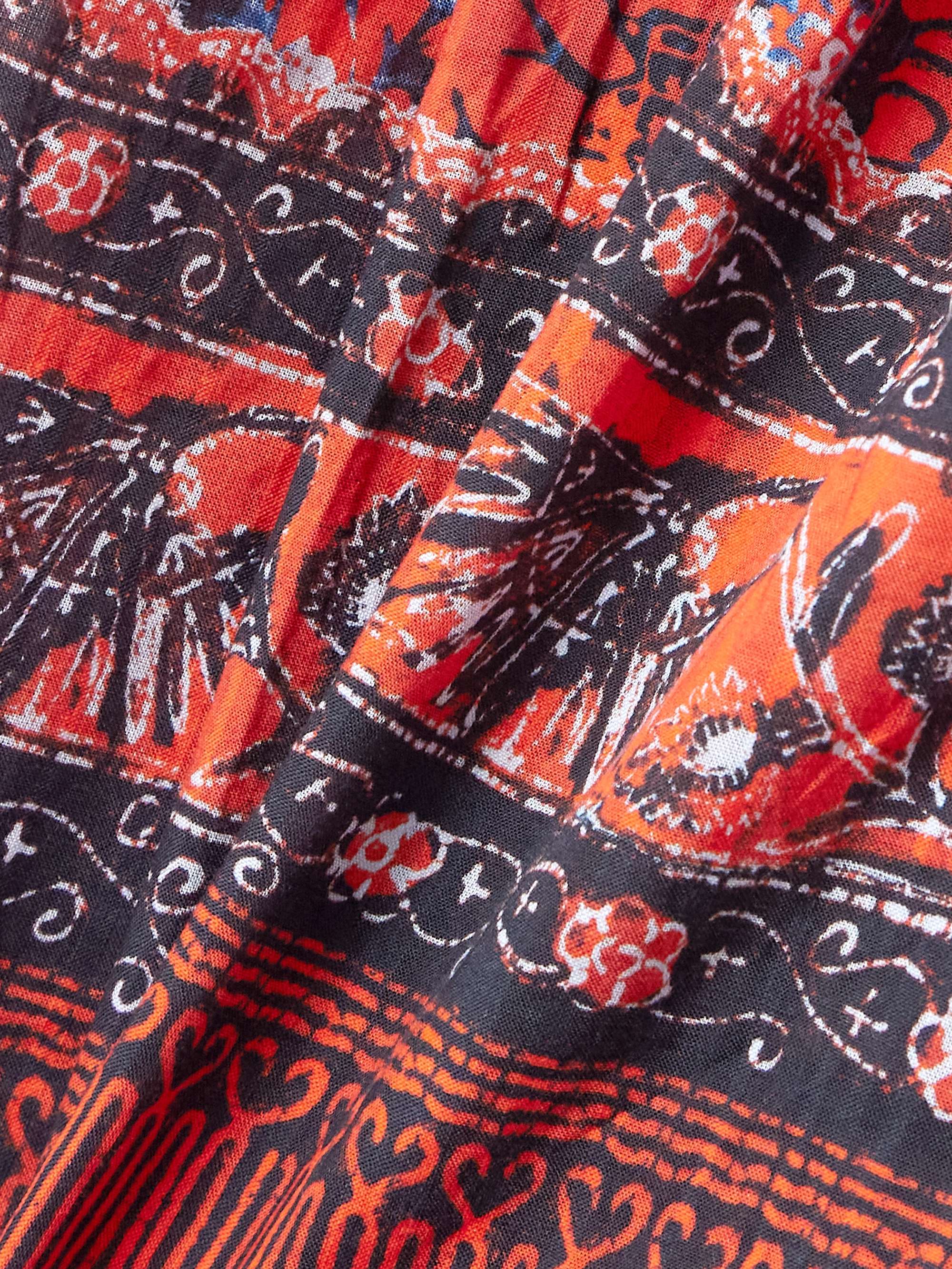 Abri belted tiered printed cotton-blend voile mini dress view