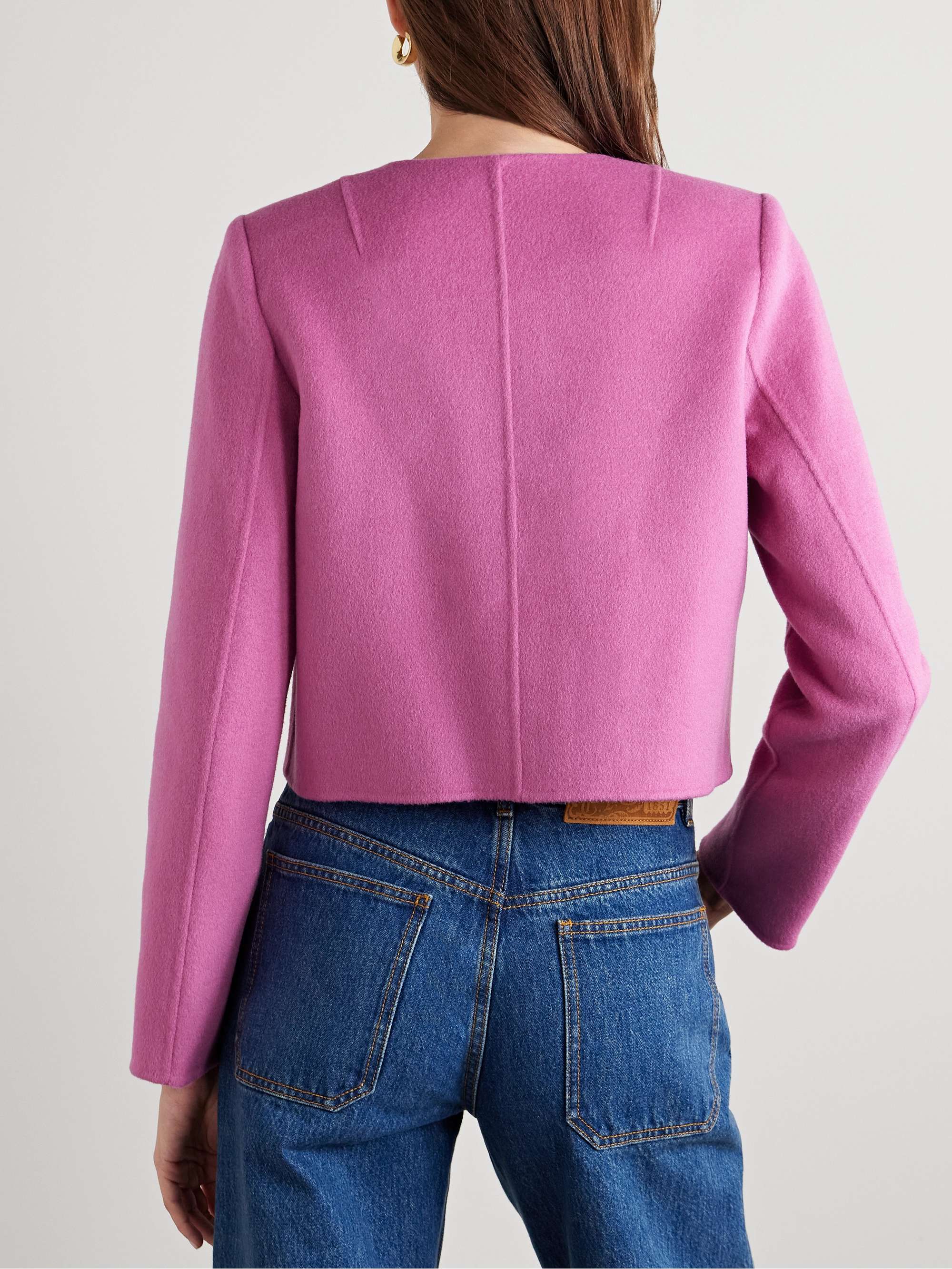 Eve cropped wool-blend felt jacket view