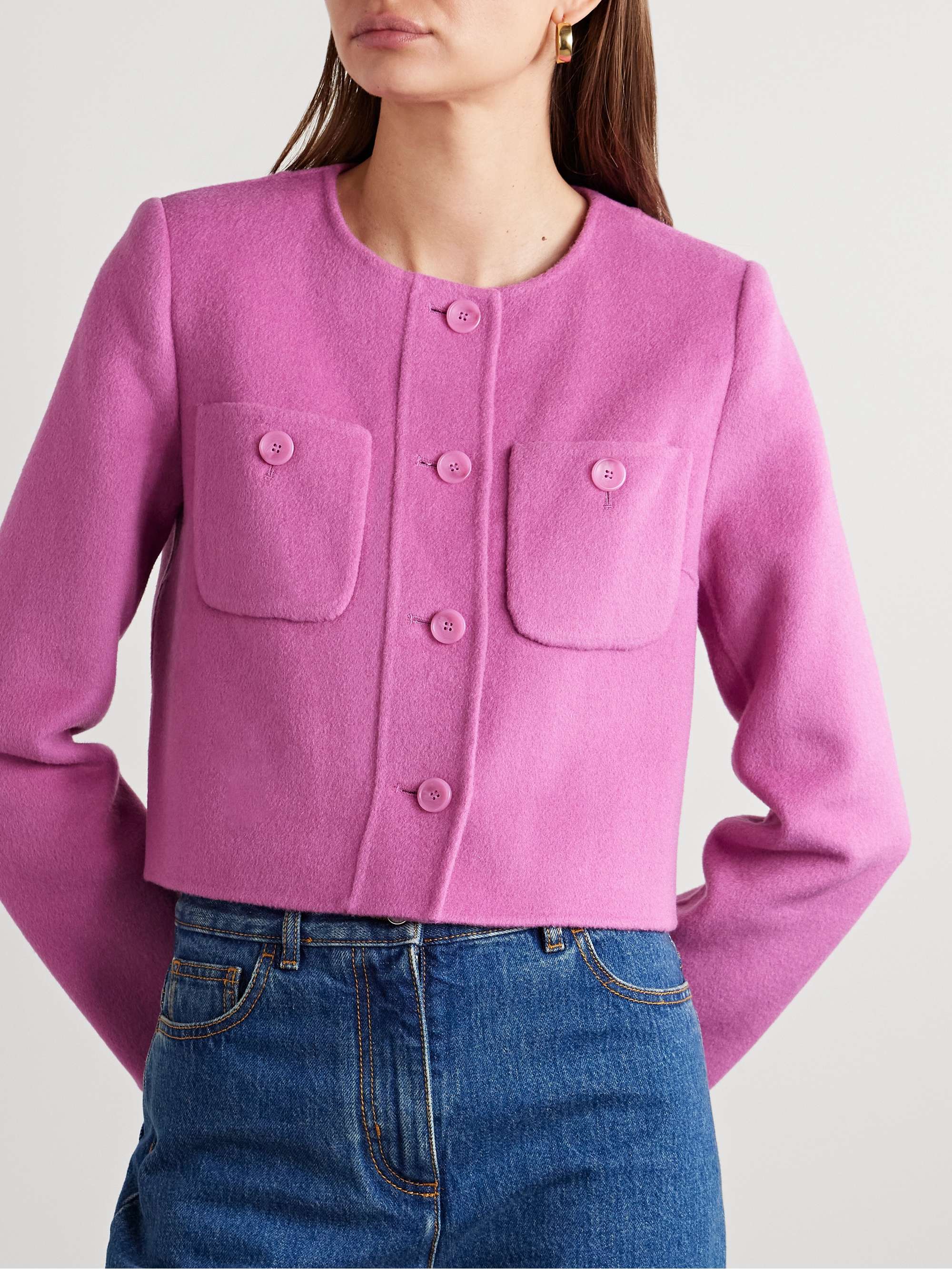 Eve cropped wool-blend felt jacket view
