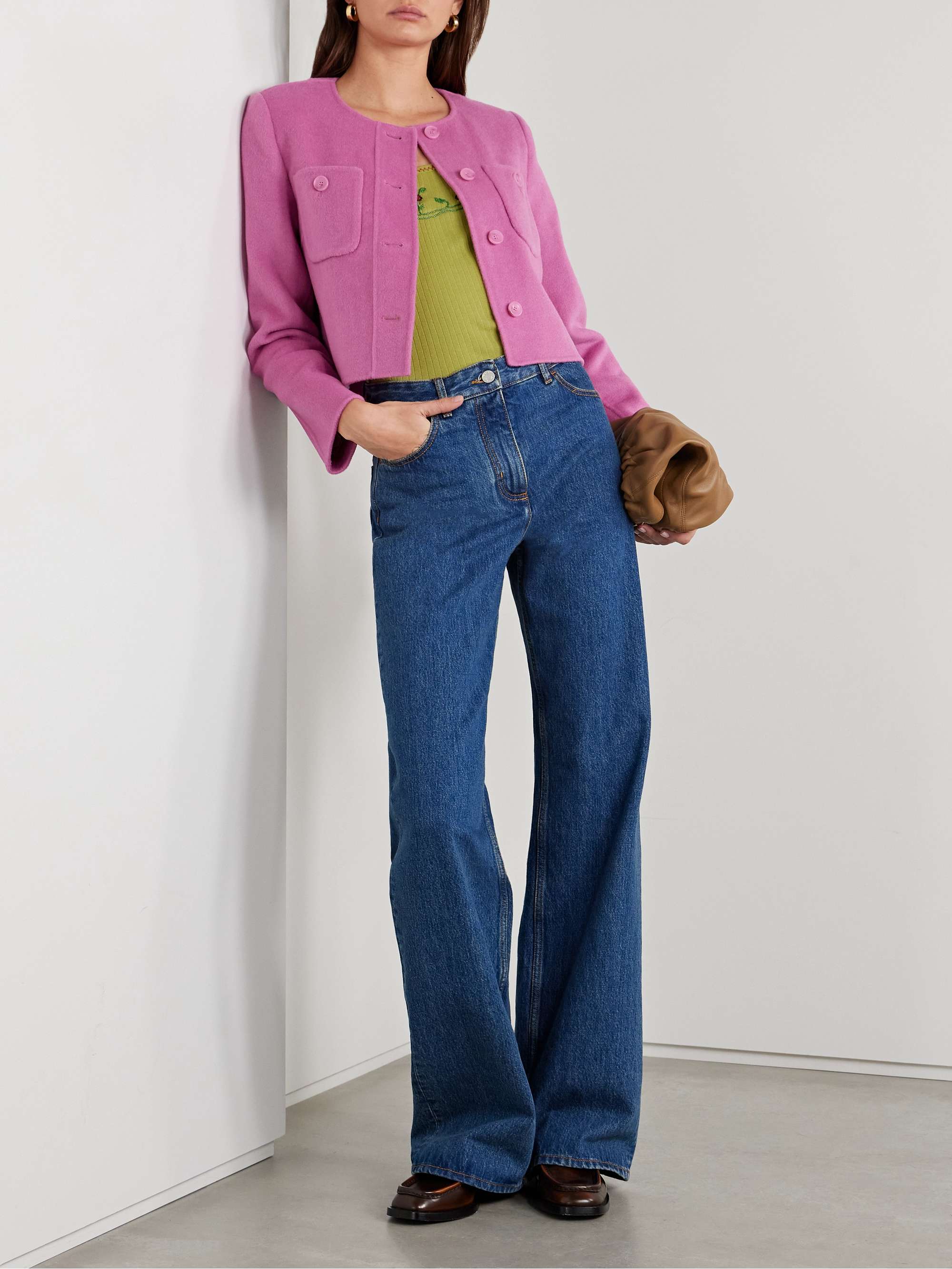 Eve cropped wool-blend felt jacket view