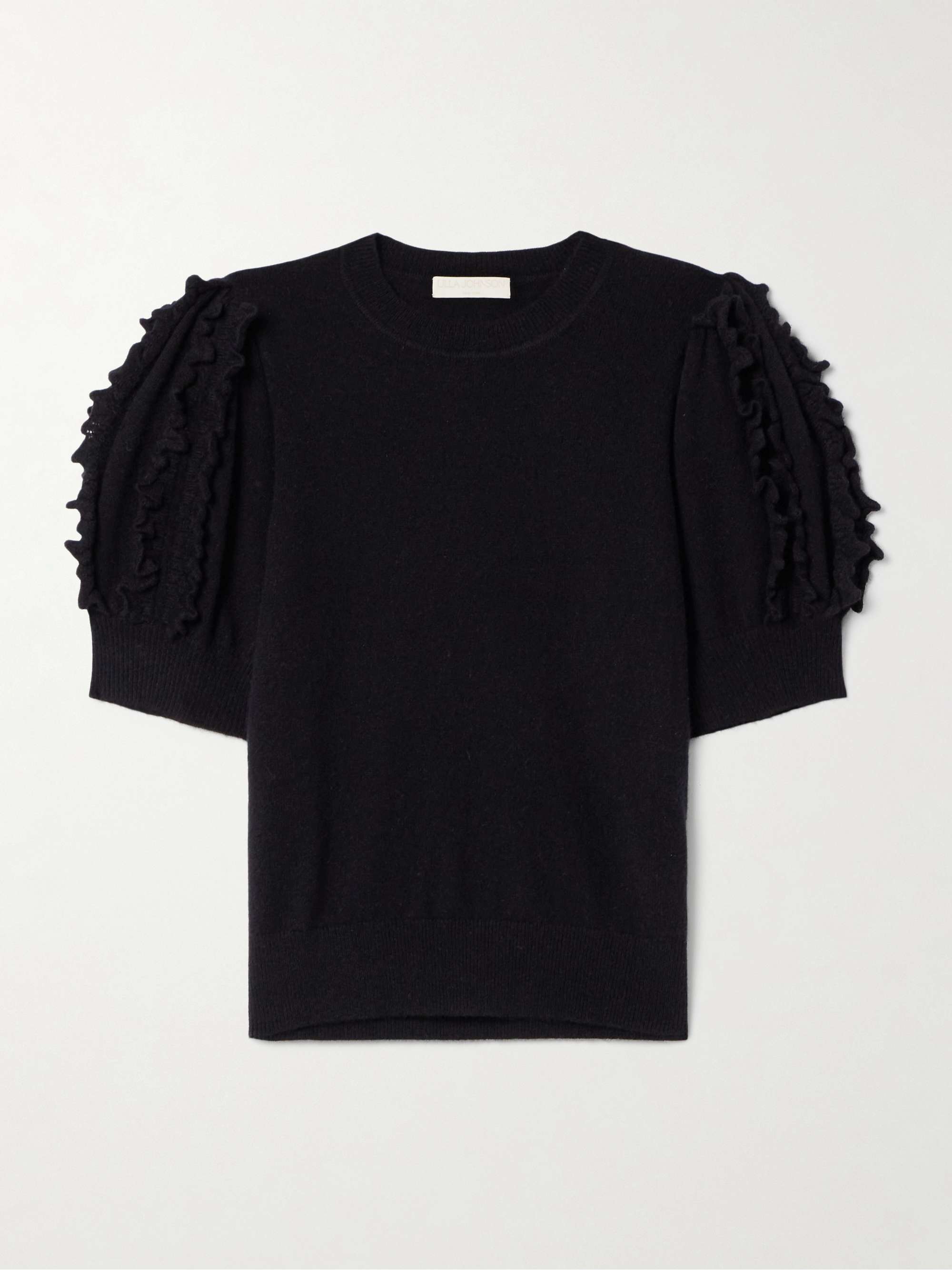 Ottilie ruffled cashmere top view