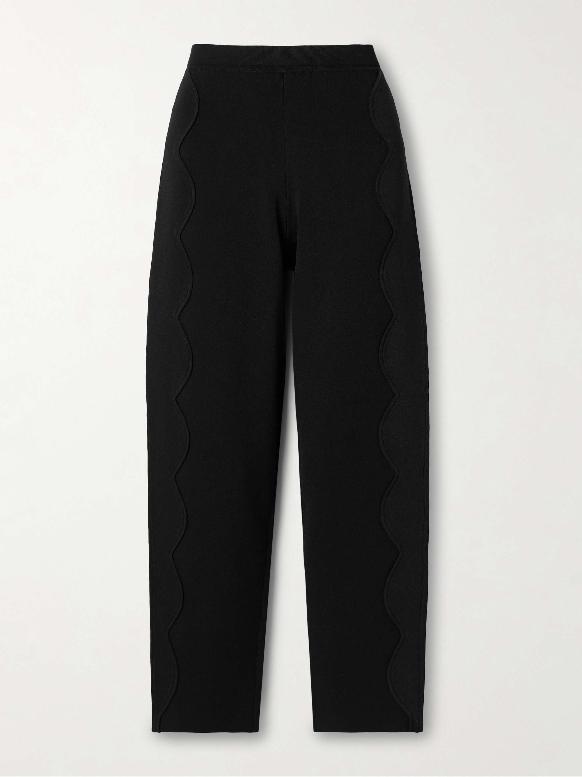 Asher scalloped knitted straight-leg pants view