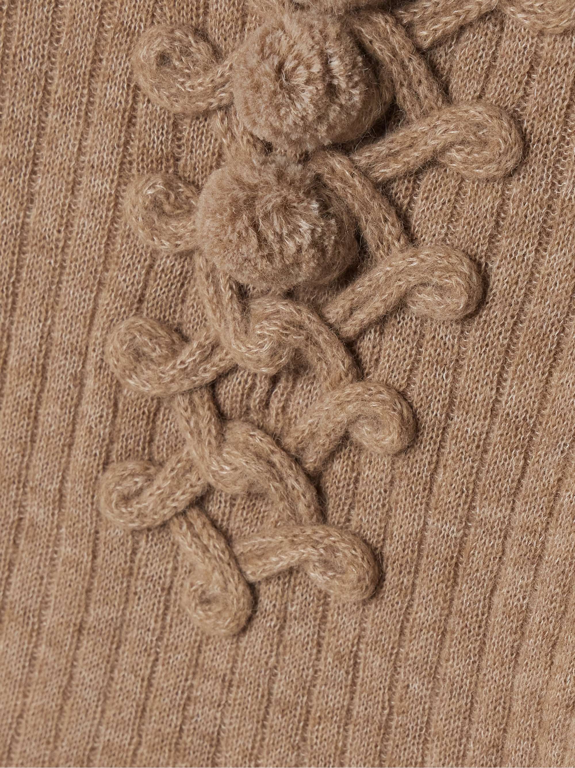 Magda pompom-detailed ribbed alpaca-blend sweater view