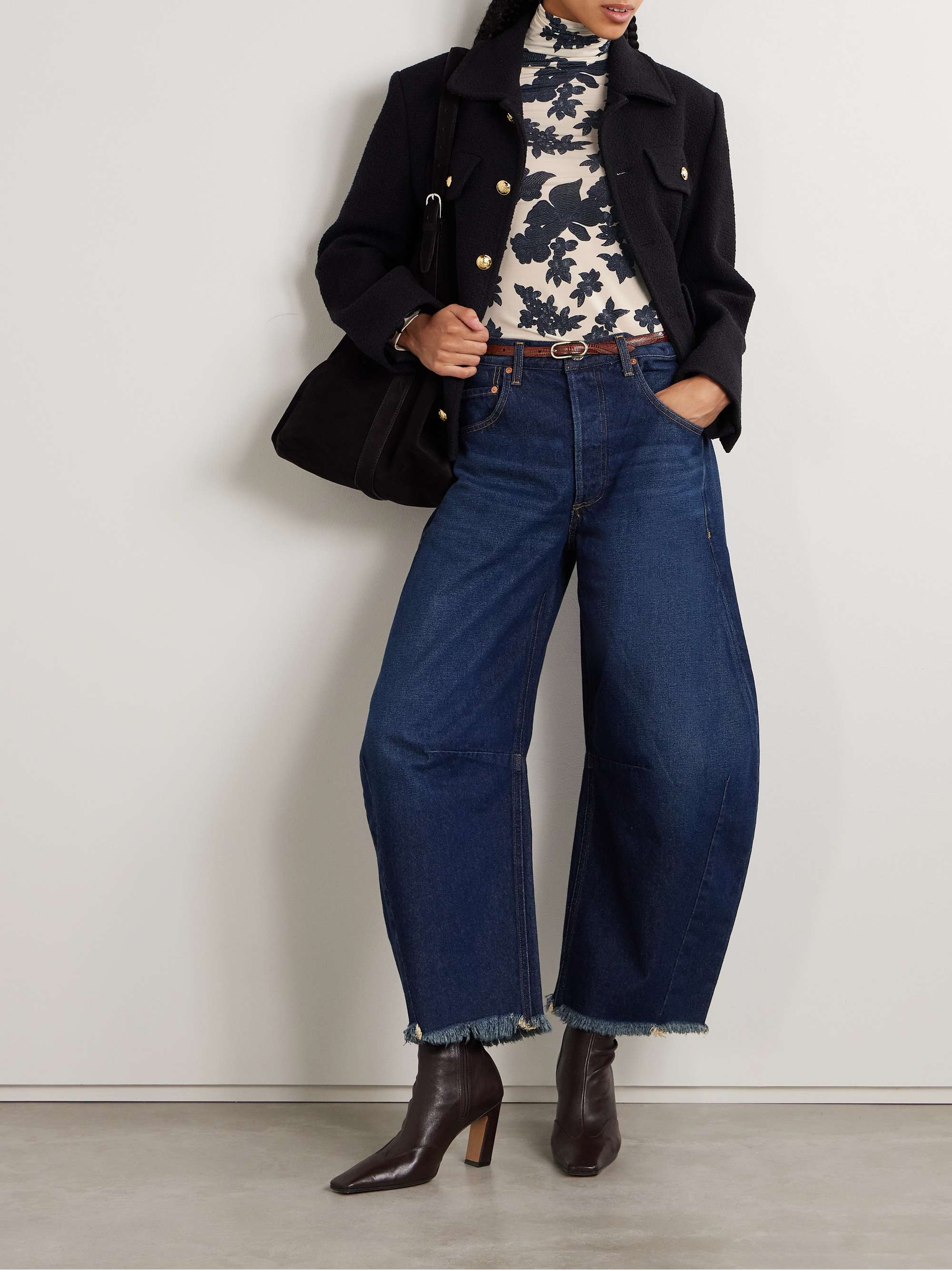 Aurelia floral-print stretch-jersey turtleneck top view