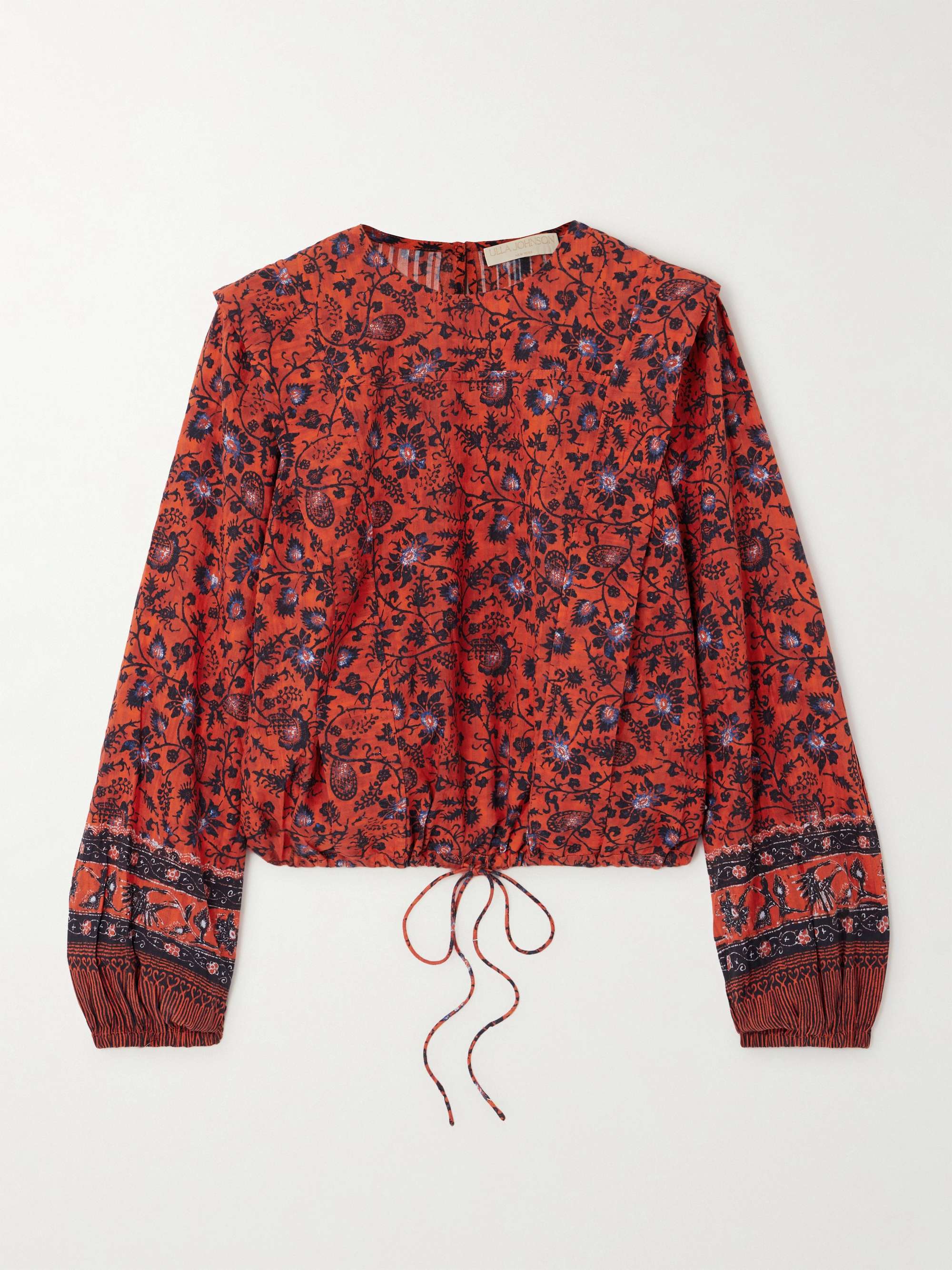 Prisha printed cotton-blend voile blouse view