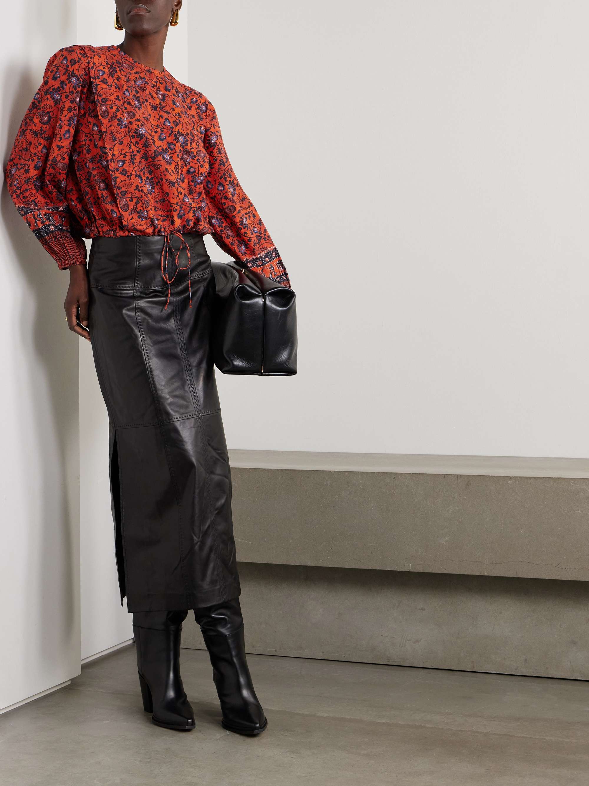Prisha printed cotton-blend voile blouse view