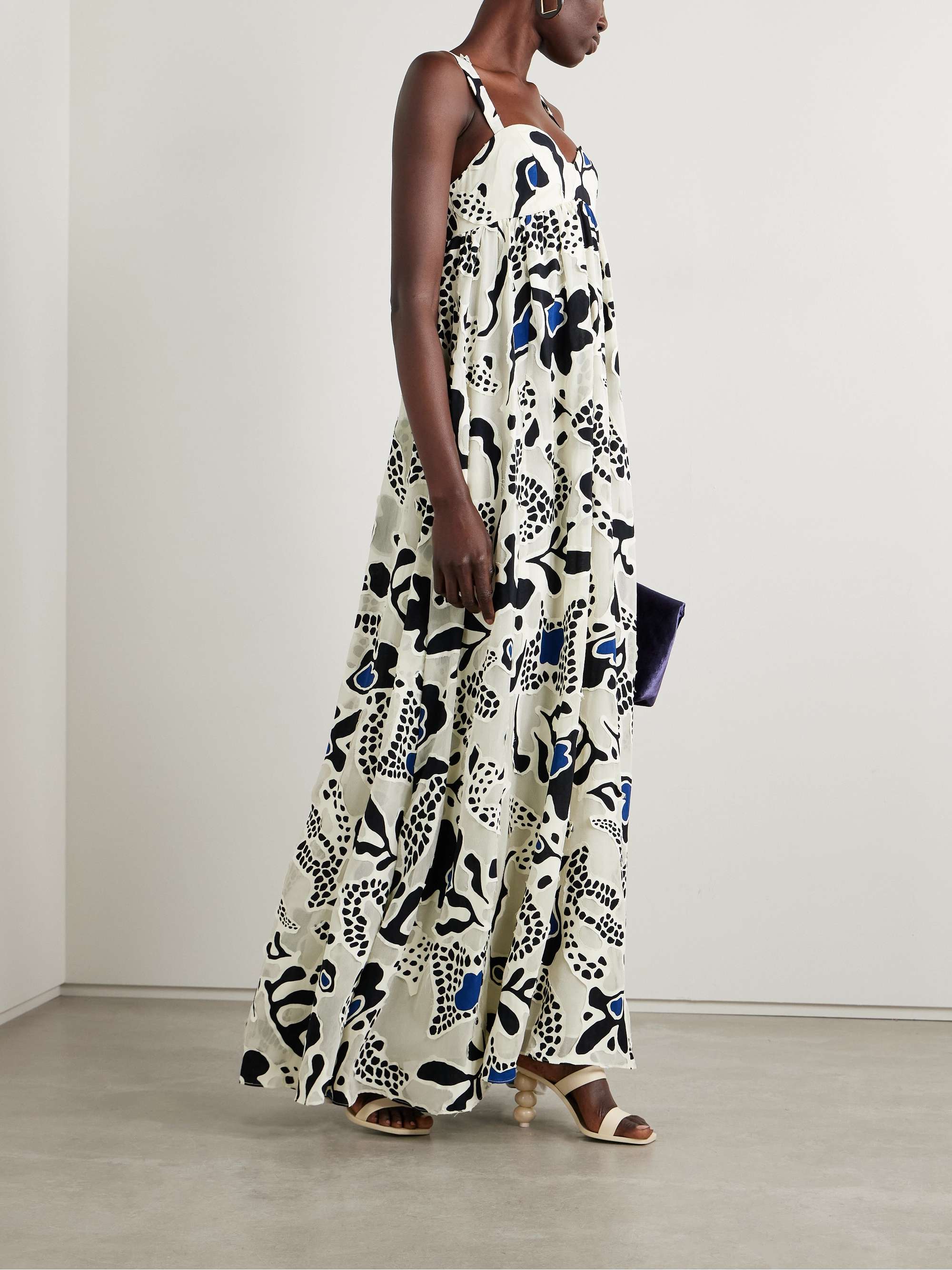 Leilani appliquéd printed crepe maxi dress view