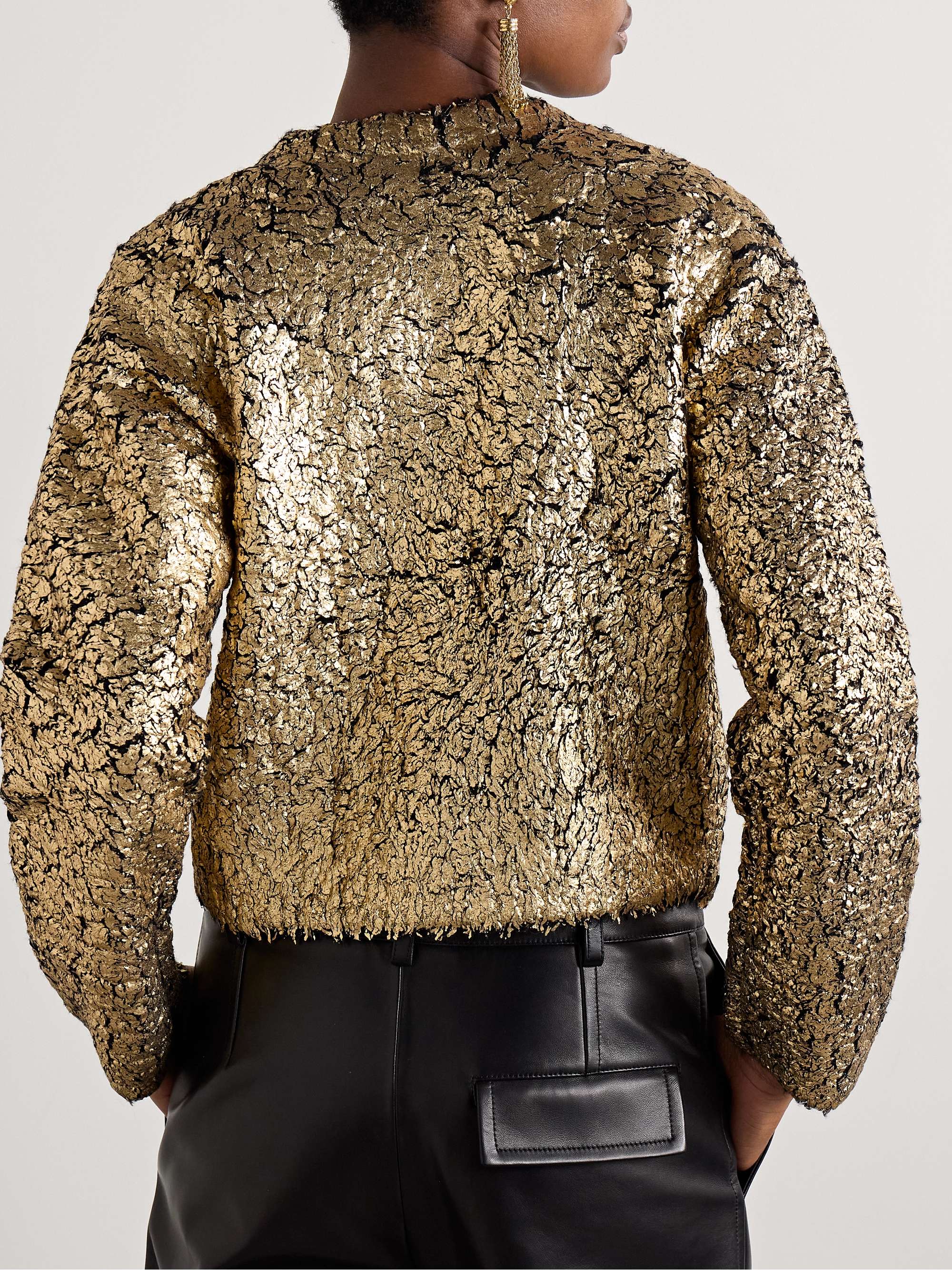 Keira brushed coated wool-blend cardigan view