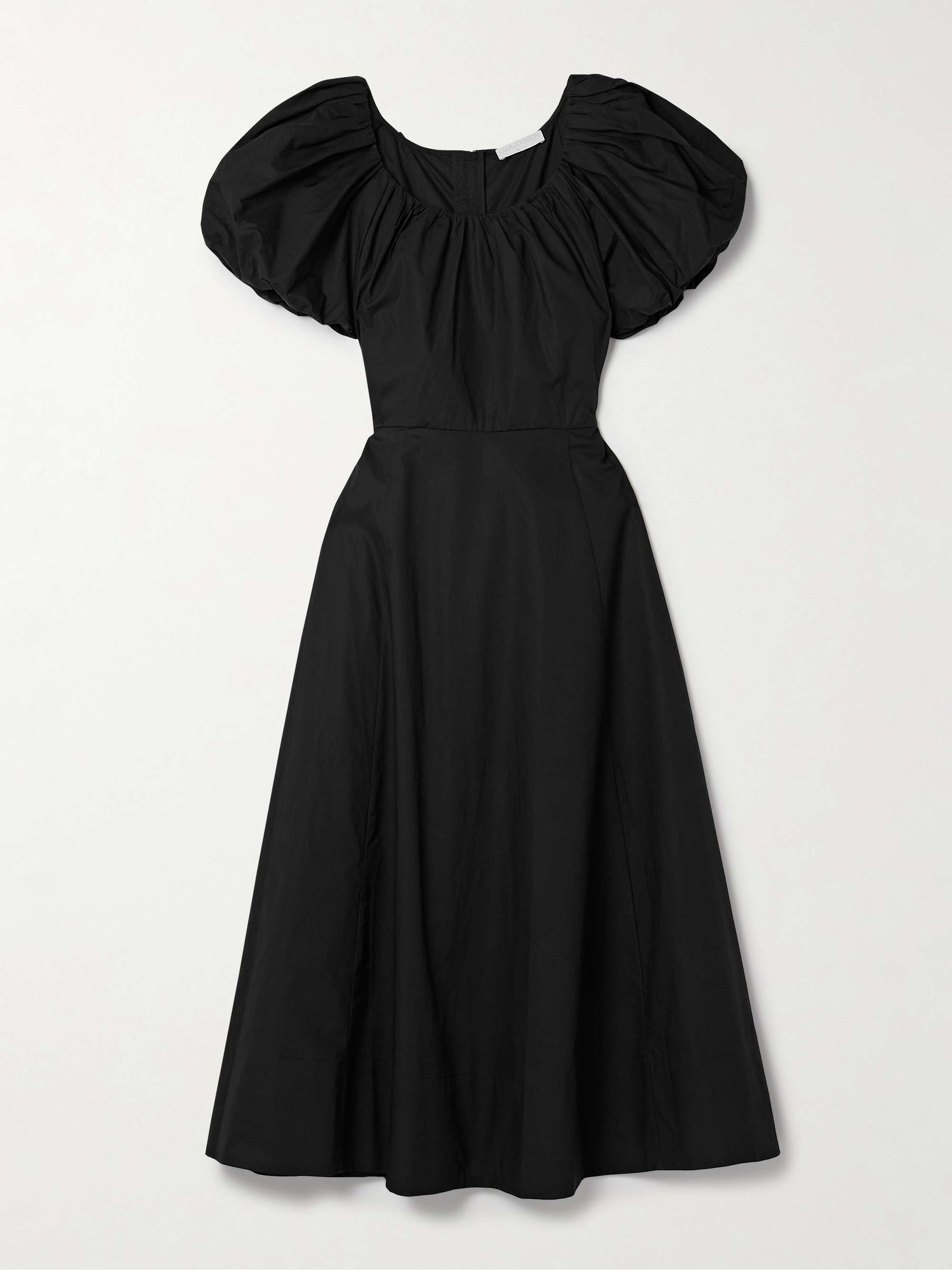 Imara gathered cotton-poplin midi dress view