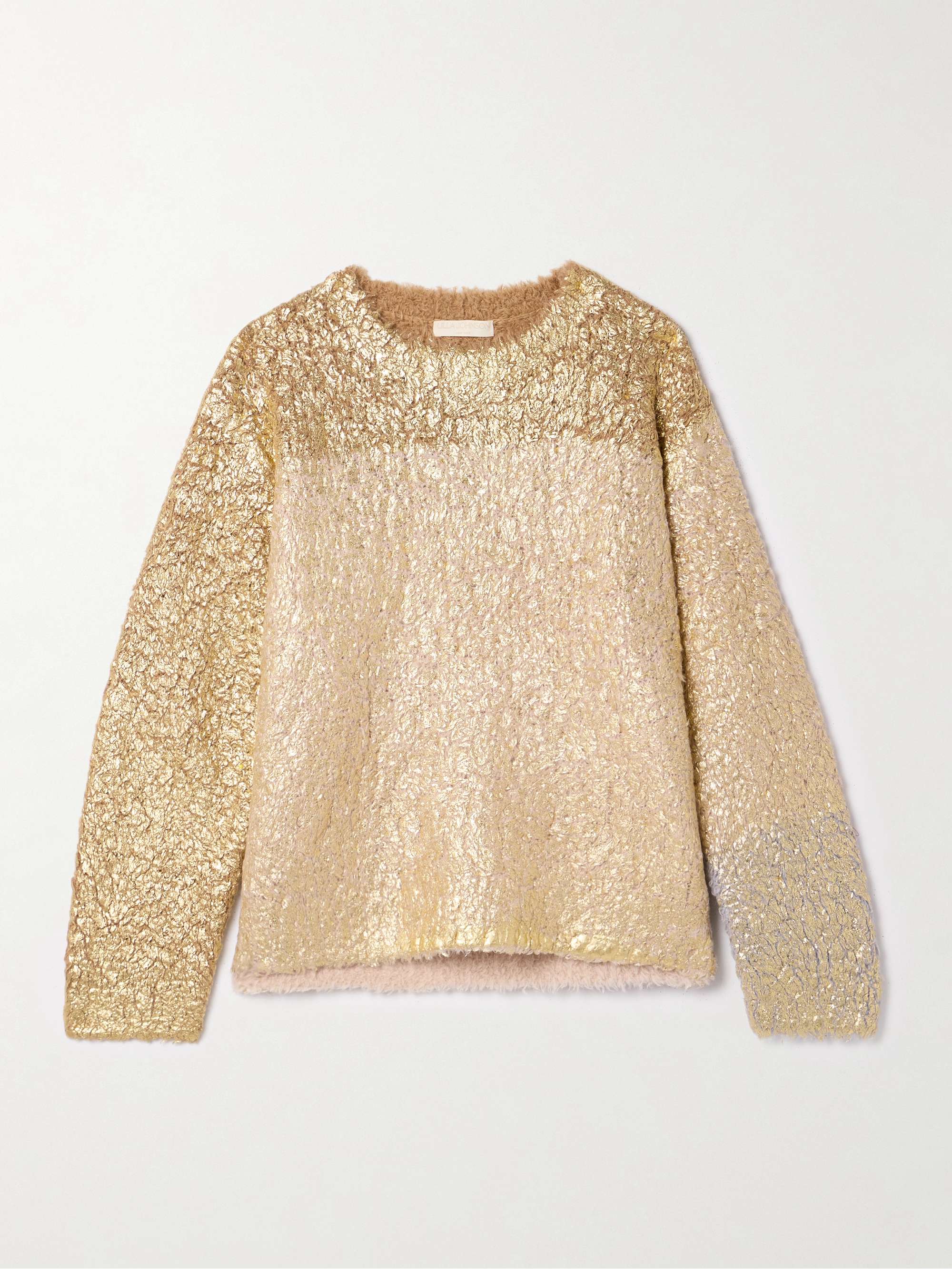 Manet brushed coated wool-blend sweater view