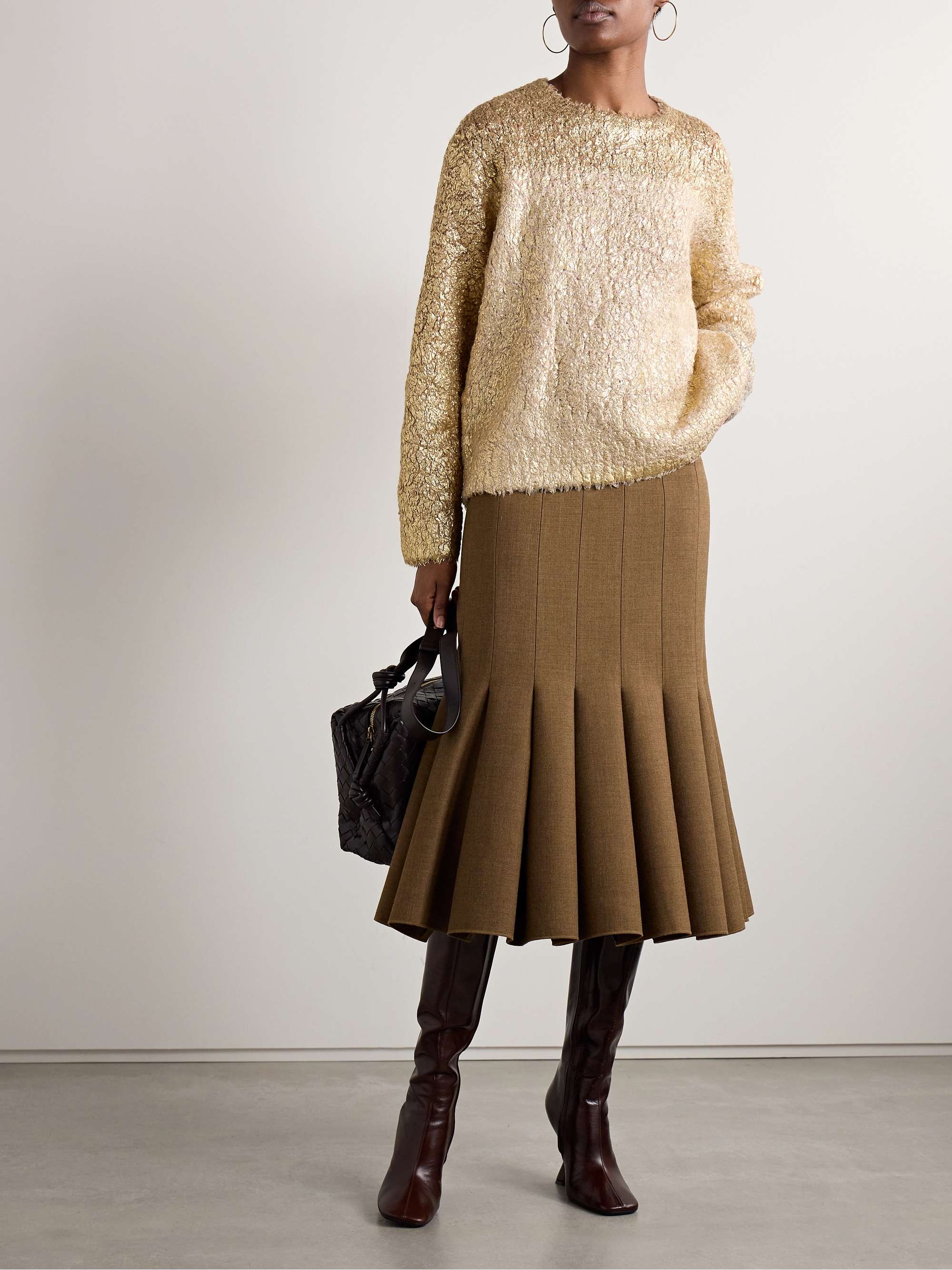 Manet brushed coated wool-blend sweater view