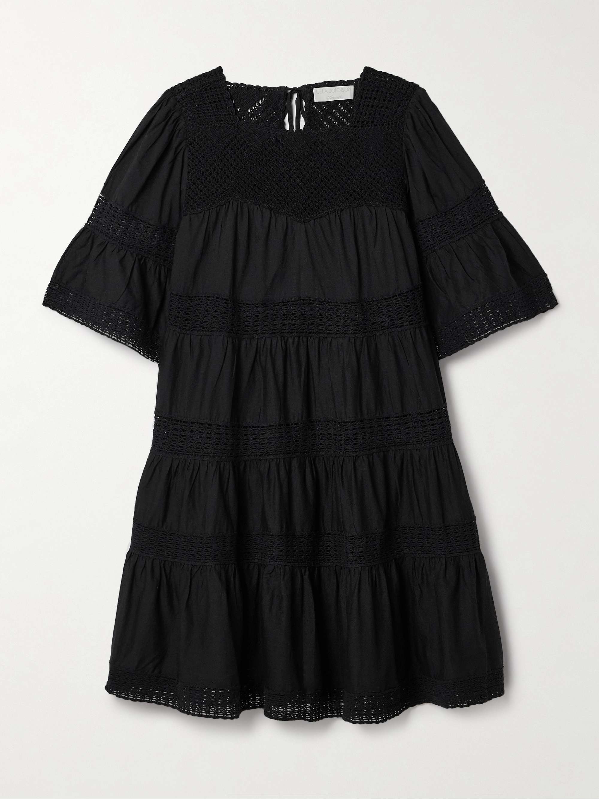 Senna tiered crochet-trimmed cotton-voile mini dress view