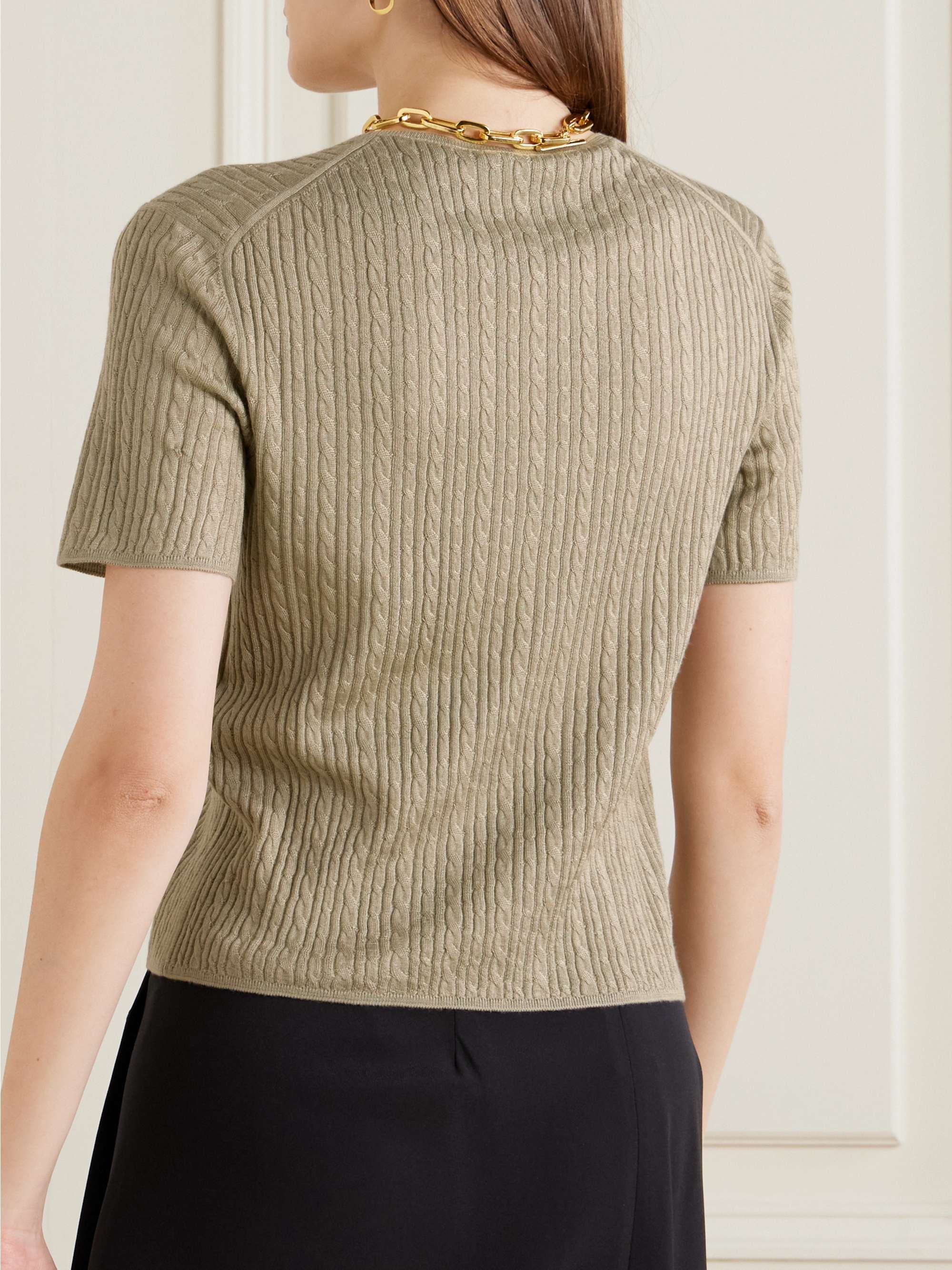 Rimella cable-knit cashmere and silk-blend T-shirt view