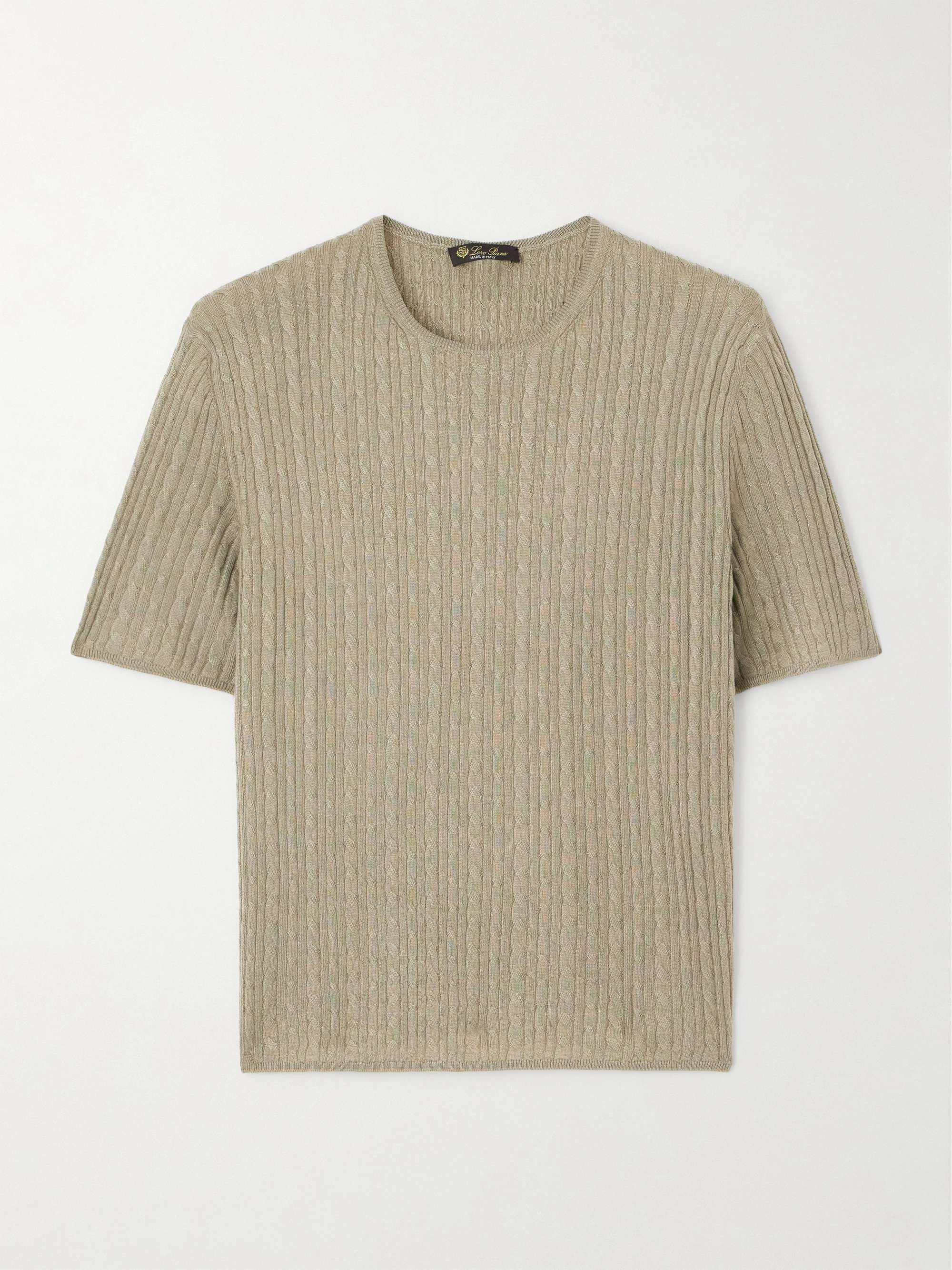 Rimella cable-knit cashmere and silk-blend T-shirt view