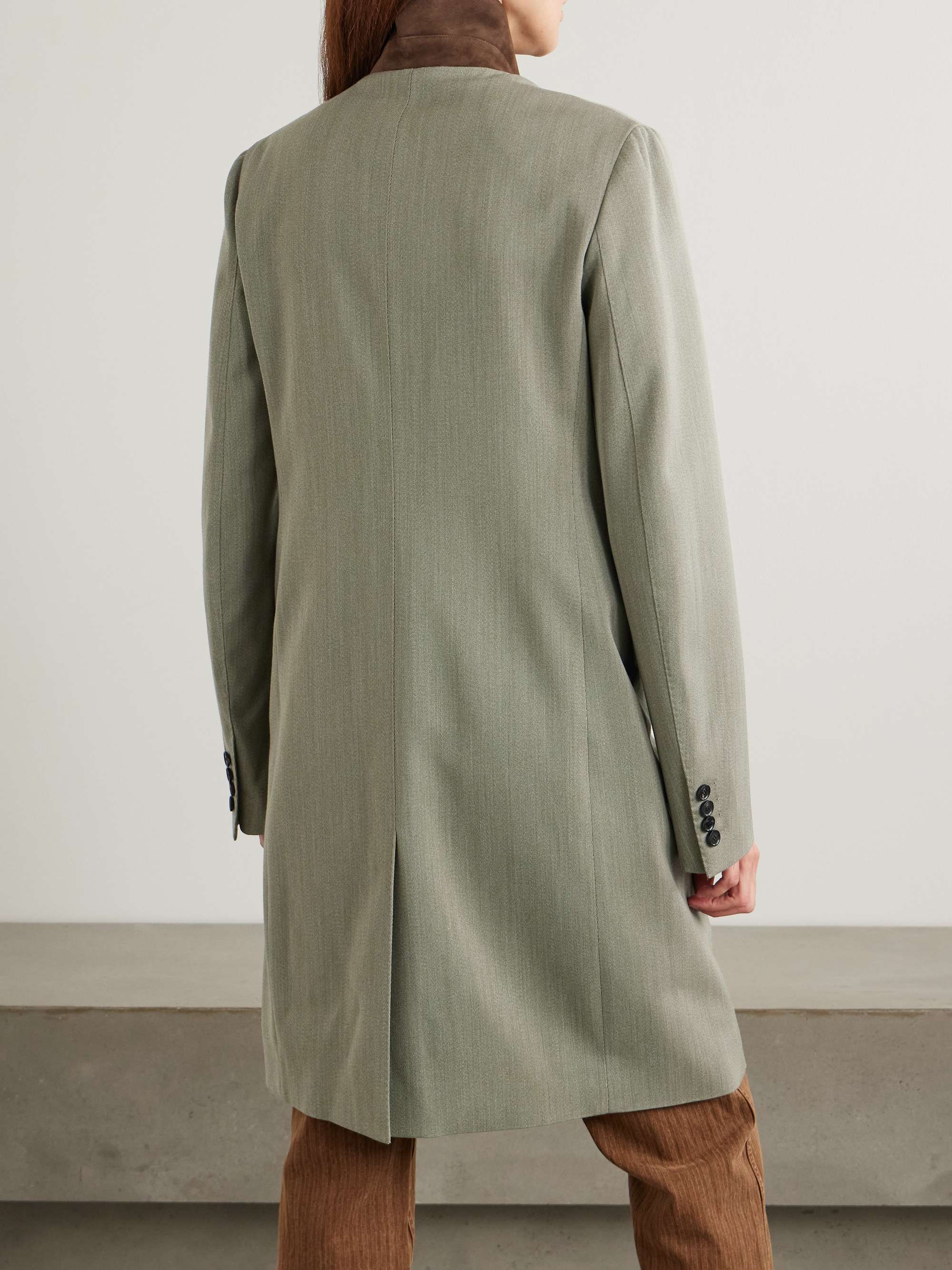 Blain suede-trimmed Storm System® wool coat view